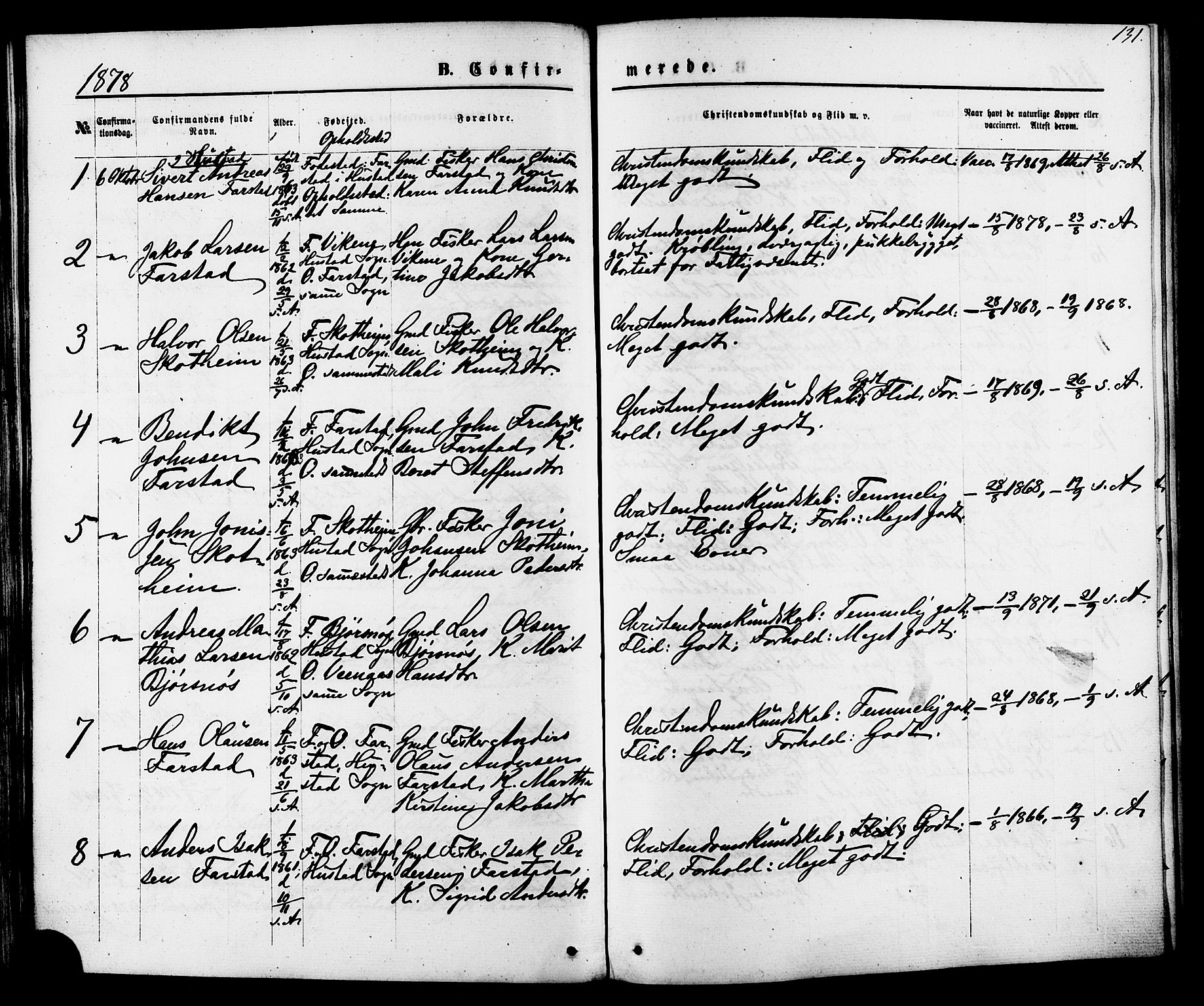 Ministerialprotokoller, klokkerbøker og fødselsregistre - Møre og Romsdal, AV/SAT-A-1454/566/L0768: Ministerialbok nr. 566A07, 1869-1881, s. 131