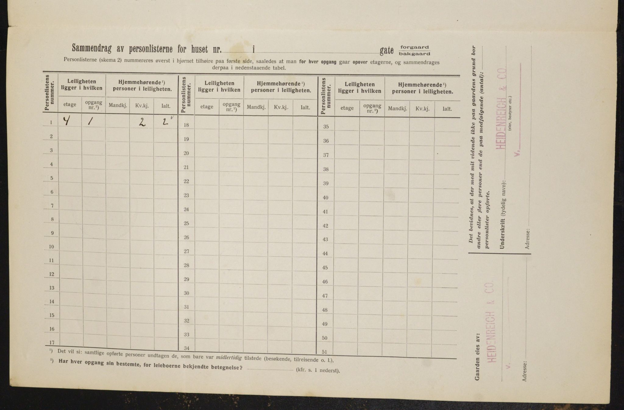 OBA, Kommunal folketelling 1.2.1912 for Kristiania, 1912, s. 130010