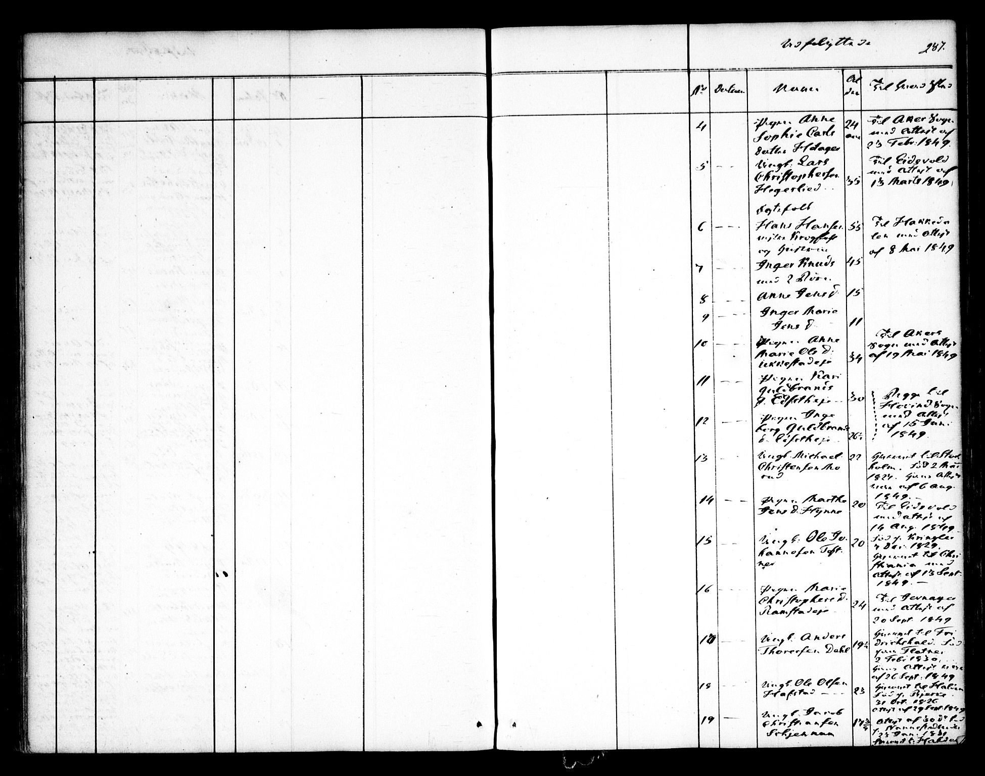 Nannestad prestekontor Kirkebøker, AV/SAO-A-10414a/F/Fa/L0010: Ministerialbok nr. I 10, 1840-1850, s. 287