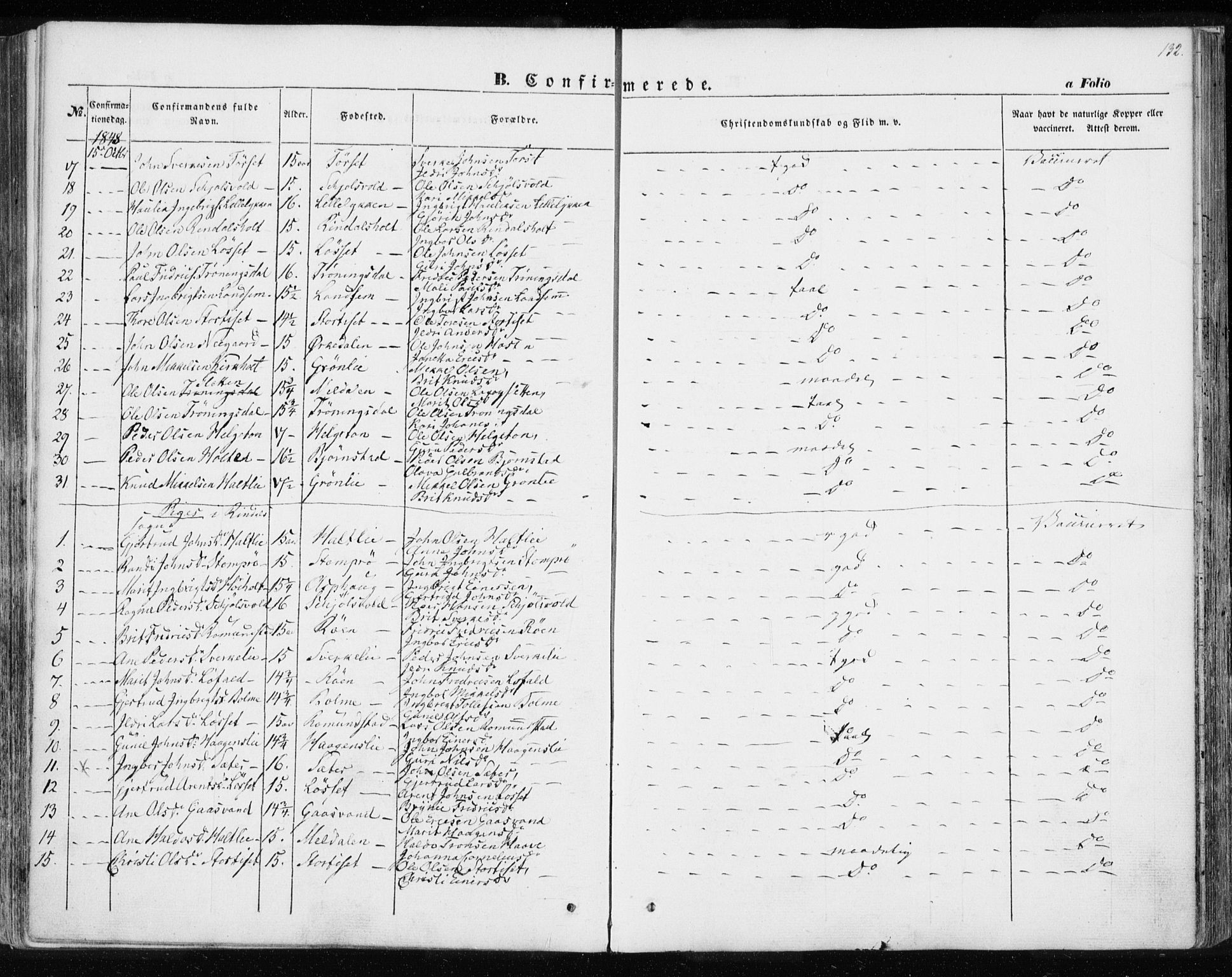 Ministerialprotokoller, klokkerbøker og fødselsregistre - Møre og Romsdal, AV/SAT-A-1454/595/L1043: Ministerialbok nr. 595A05, 1843-1851, s. 132