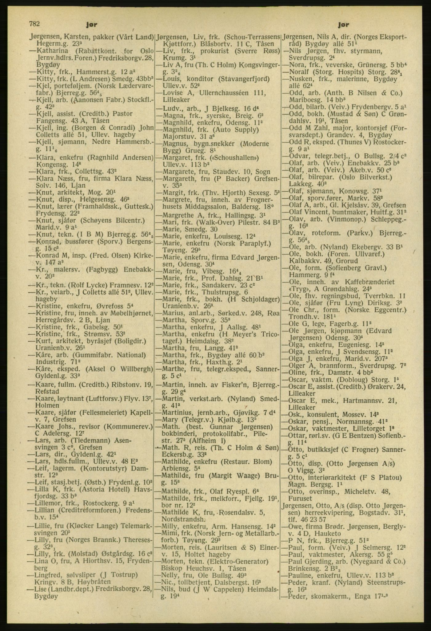 Kristiania/Oslo adressebok, PUBL/-, 1953, s. 782
