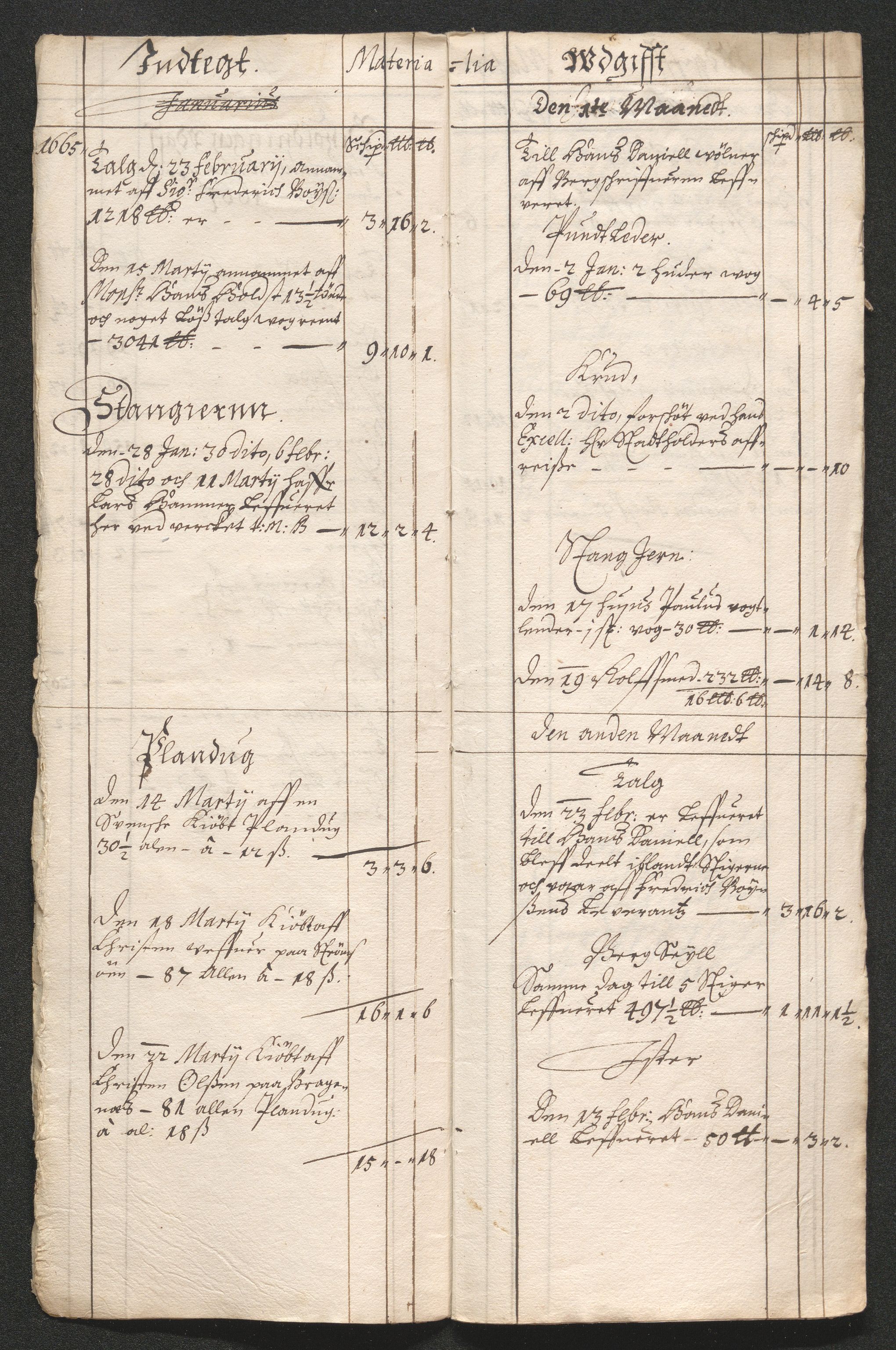 Kongsberg Sølvverk 1623-1816, AV/SAKO-EA-3135/001/D/Dc/Dcd/L0037: Utgiftsregnskap for gruver m.m., 1664-1665, s. 463