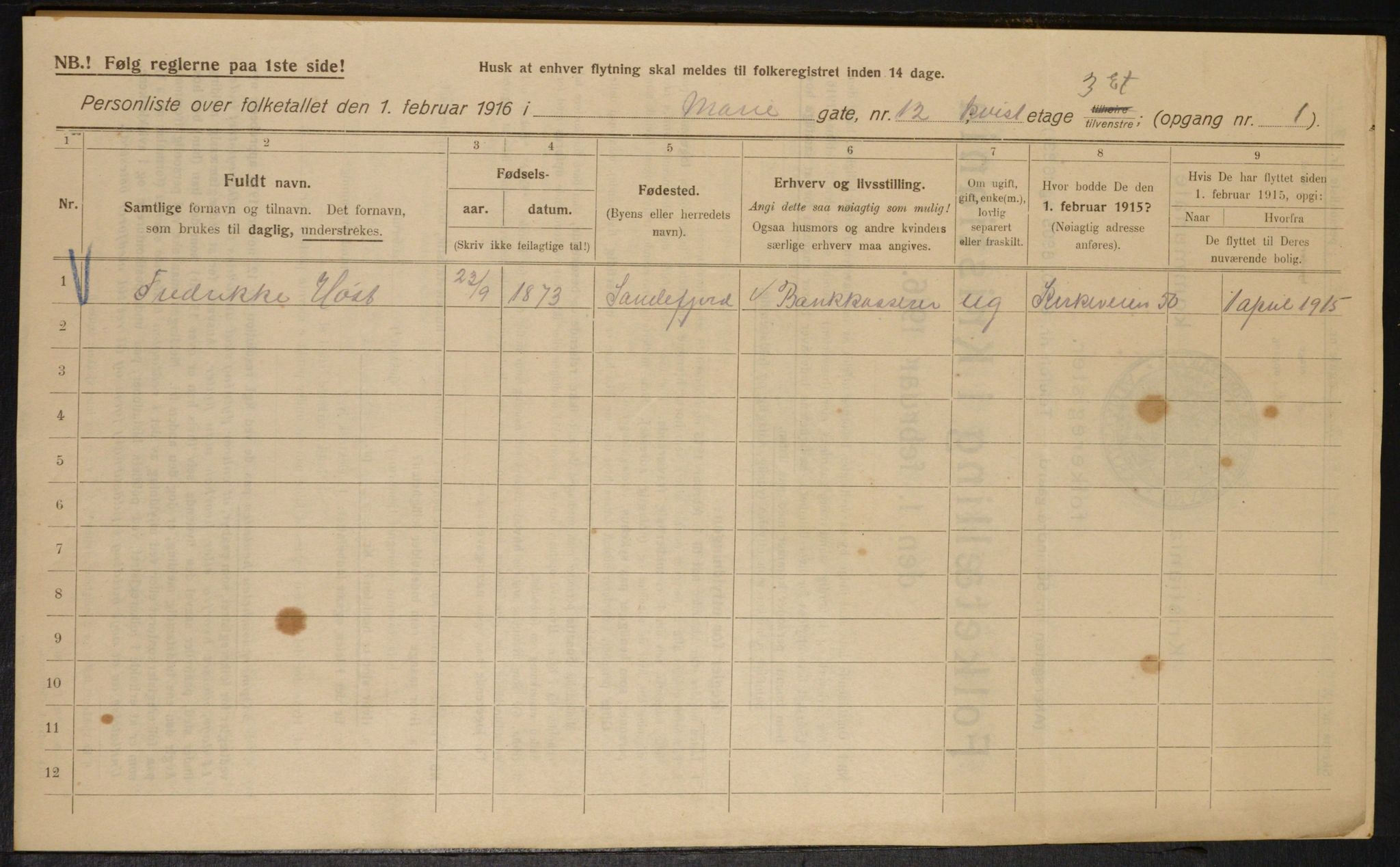 OBA, Kommunal folketelling 1.2.1916 for Kristiania, 1916, s. 64353