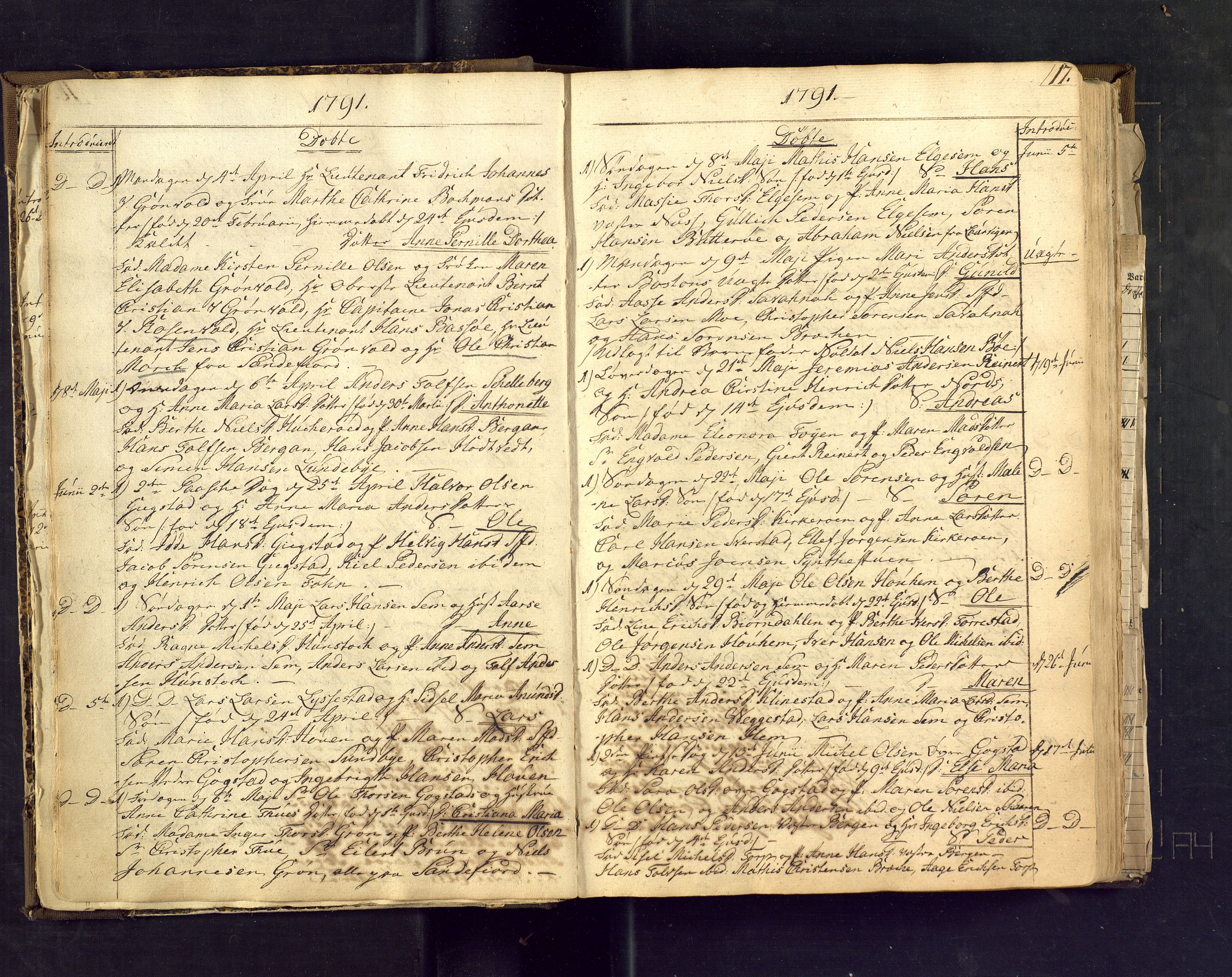 Sandar kirkebøker, AV/SAKO-A-243/F/Fa/L0003: Ministerialbok nr. 3, 1789-1814, s. 17a