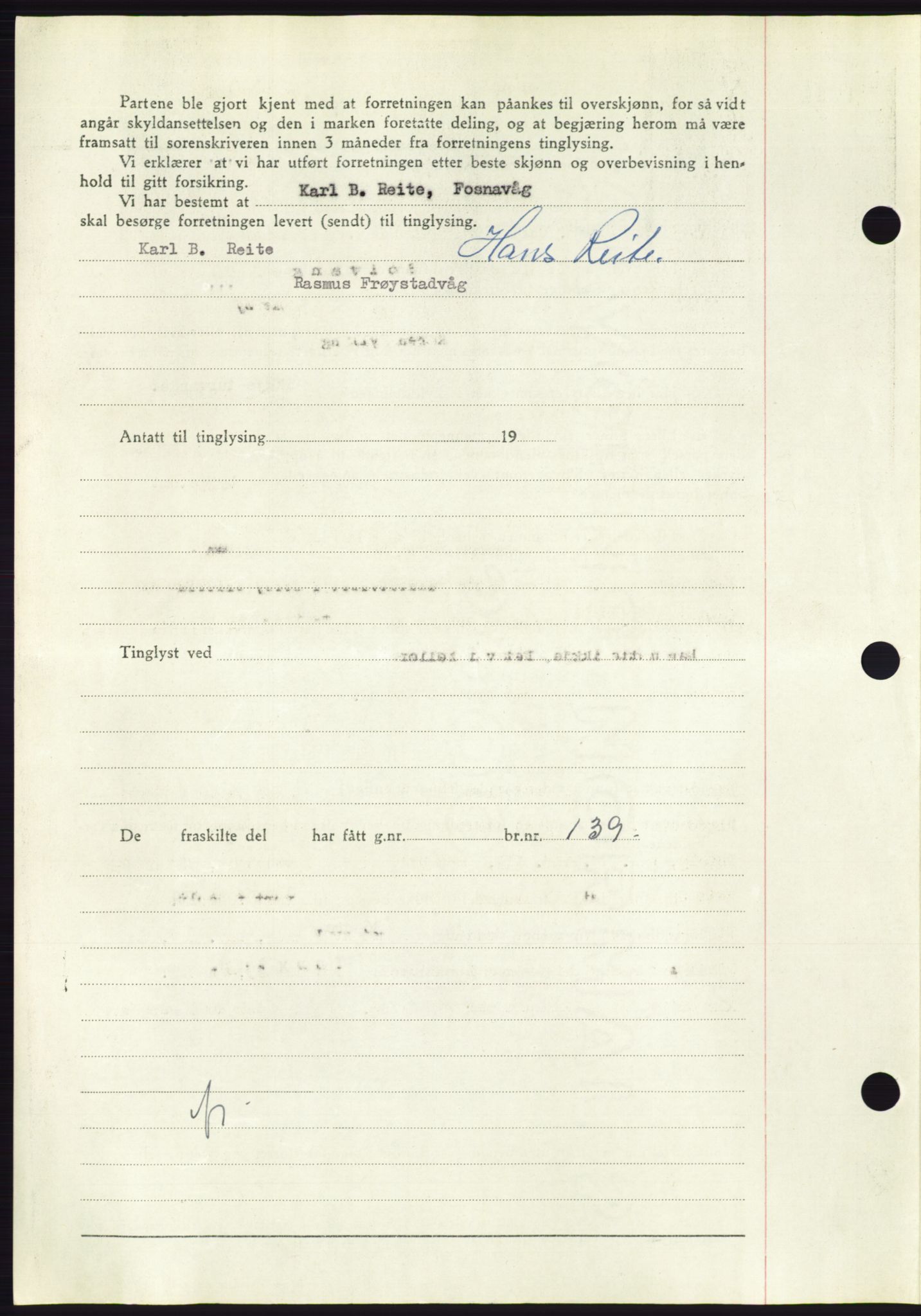 Søre Sunnmøre sorenskriveri, AV/SAT-A-4122/1/2/2C/L0104: Pantebok nr. 30A, 1956-1956, Dagboknr: 2219/1956