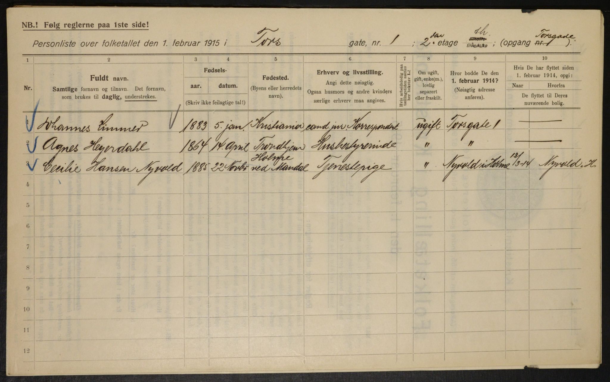 OBA, Kommunal folketelling 1.2.1915 for Kristiania, 1915, s. 114628