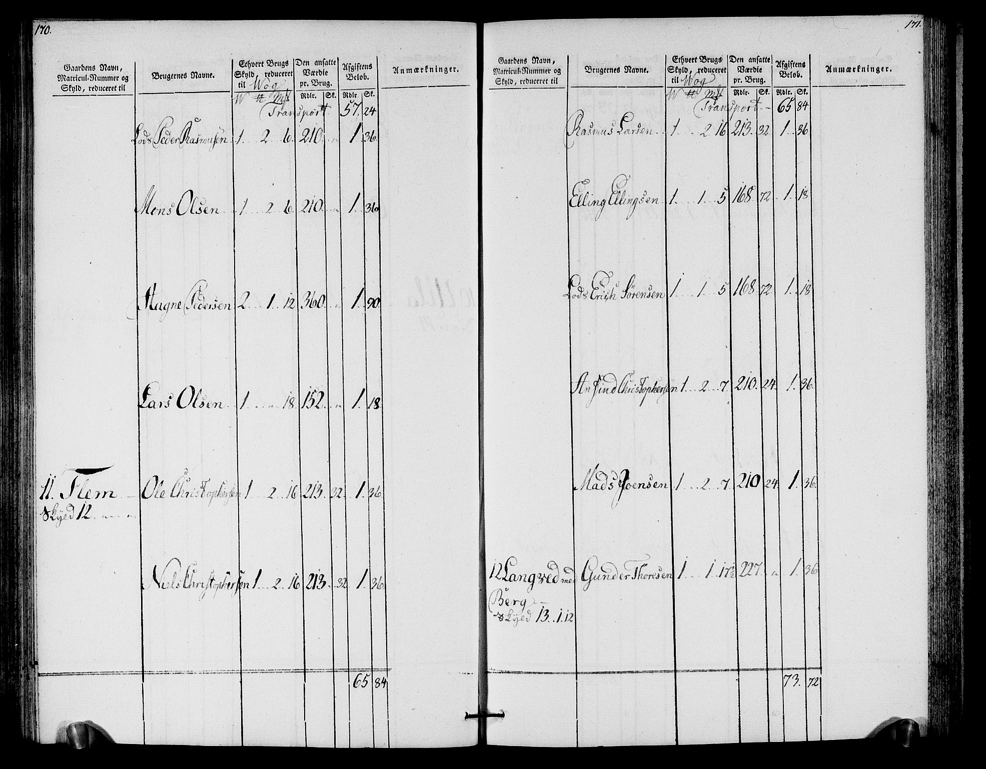 Rentekammeret inntil 1814, Realistisk ordnet avdeling, AV/RA-EA-4070/N/Ne/Nea/L0125a: Sunnmøre fogderi. Oppebørselsregister for fogderiets nordre del, 1803, s. 87