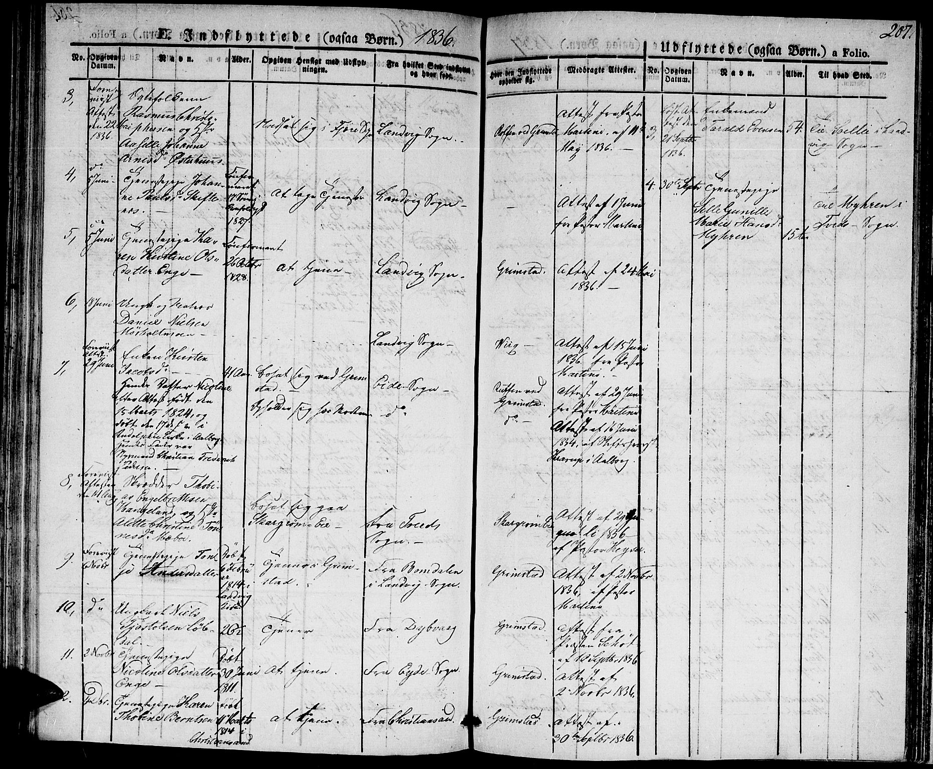 Fjære sokneprestkontor, AV/SAK-1111-0011/F/Fa/L0002: Ministerialbok nr. A 2, 1827-1839, s. 207
