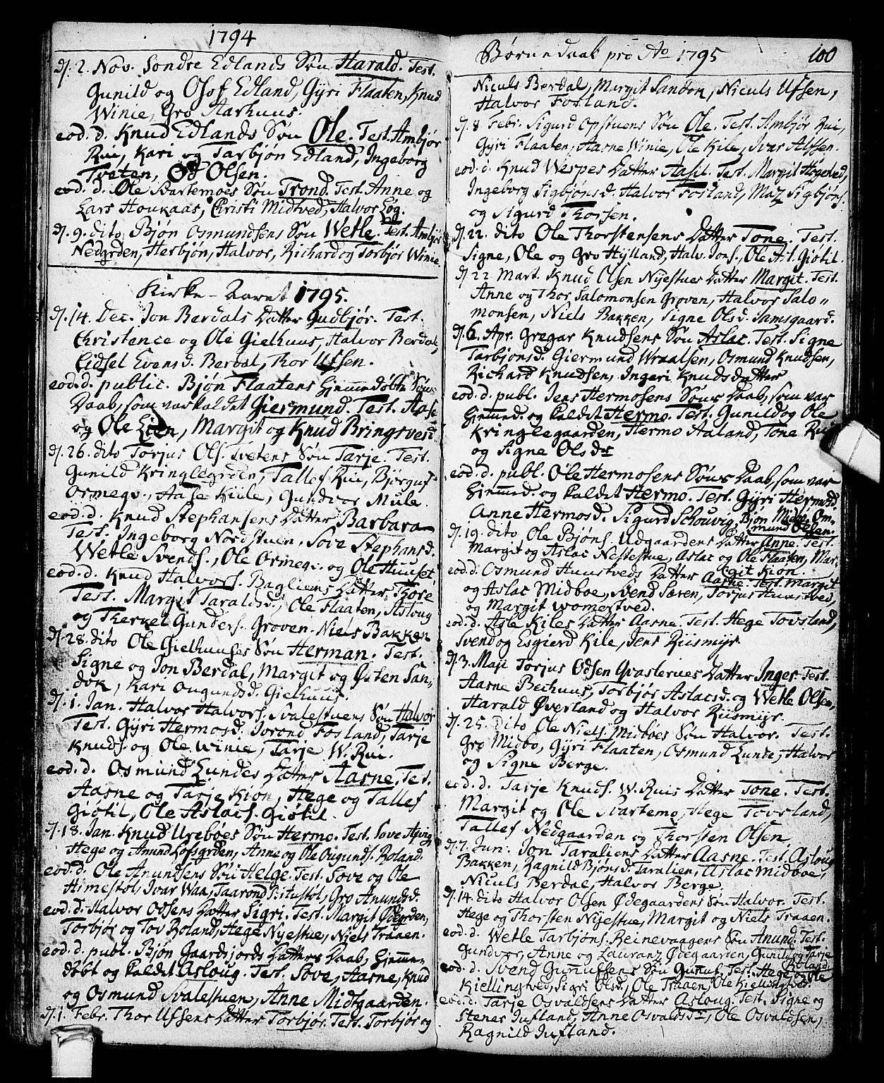 Vinje kirkebøker, AV/SAKO-A-312/F/Fa/L0002: Ministerialbok nr. I 2, 1767-1814, s. 100
