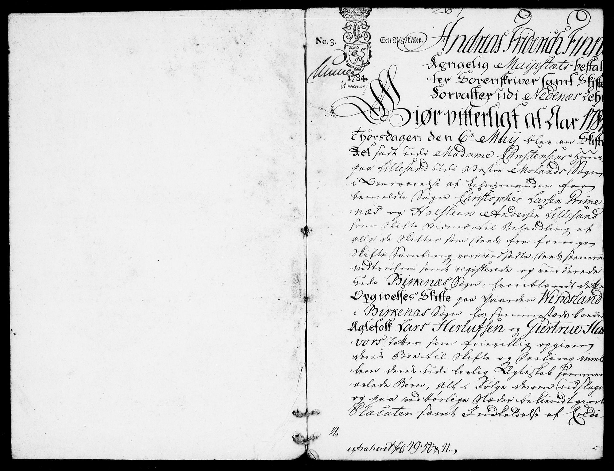 Danske Kanselli, Skapsaker, RA/EA-4061/F/L0100: Skap 16, pakke 7 VI, 1770-1787, s. 307