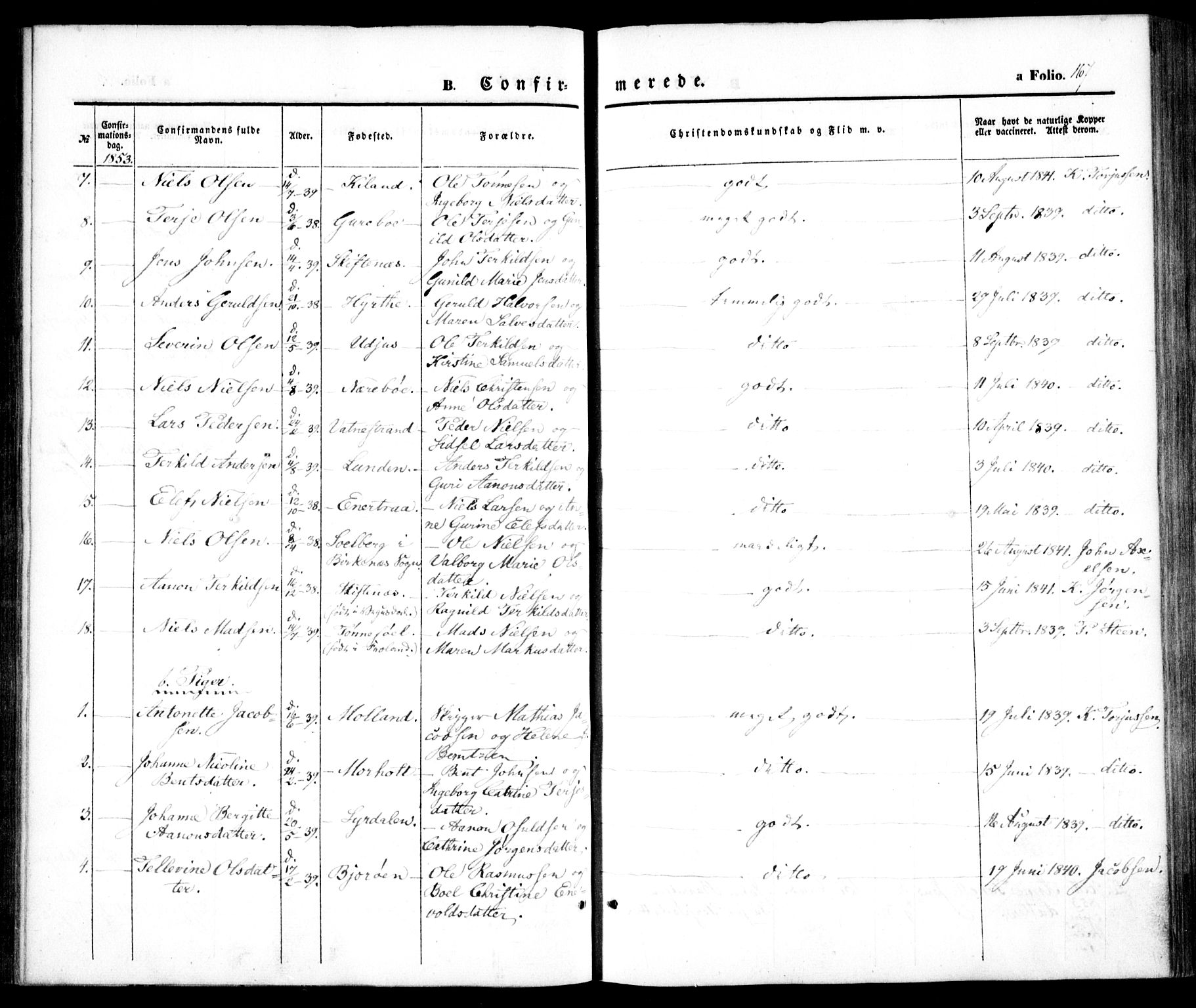 Hommedal sokneprestkontor, SAK/1111-0023/F/Fa/Fab/L0004: Ministerialbok nr. A 4, 1848-1860, s. 167