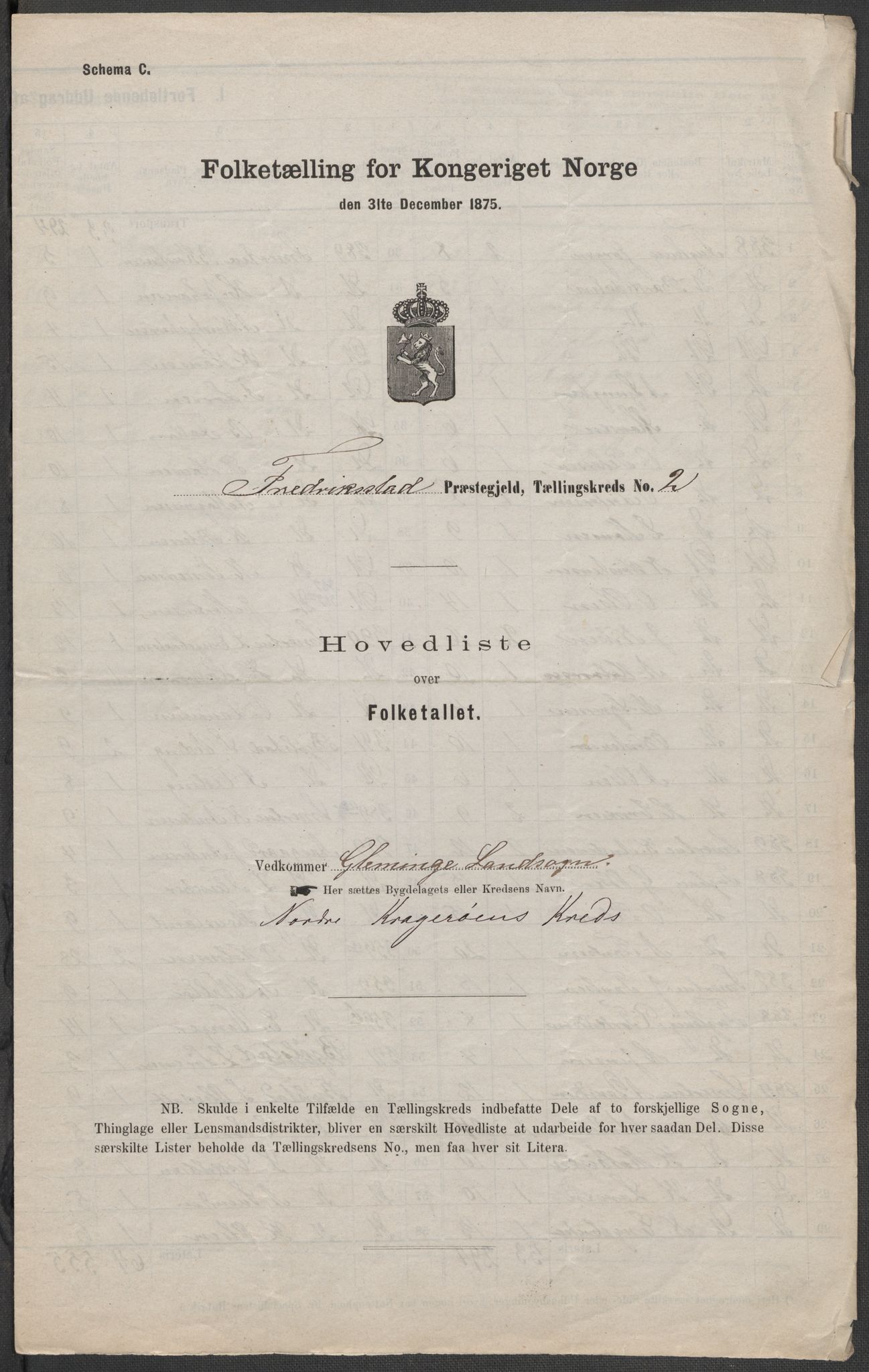 RA, Folketelling 1875 for 0132L Fredrikstad prestegjeld, Glemmen sokn, 1875, s. 7