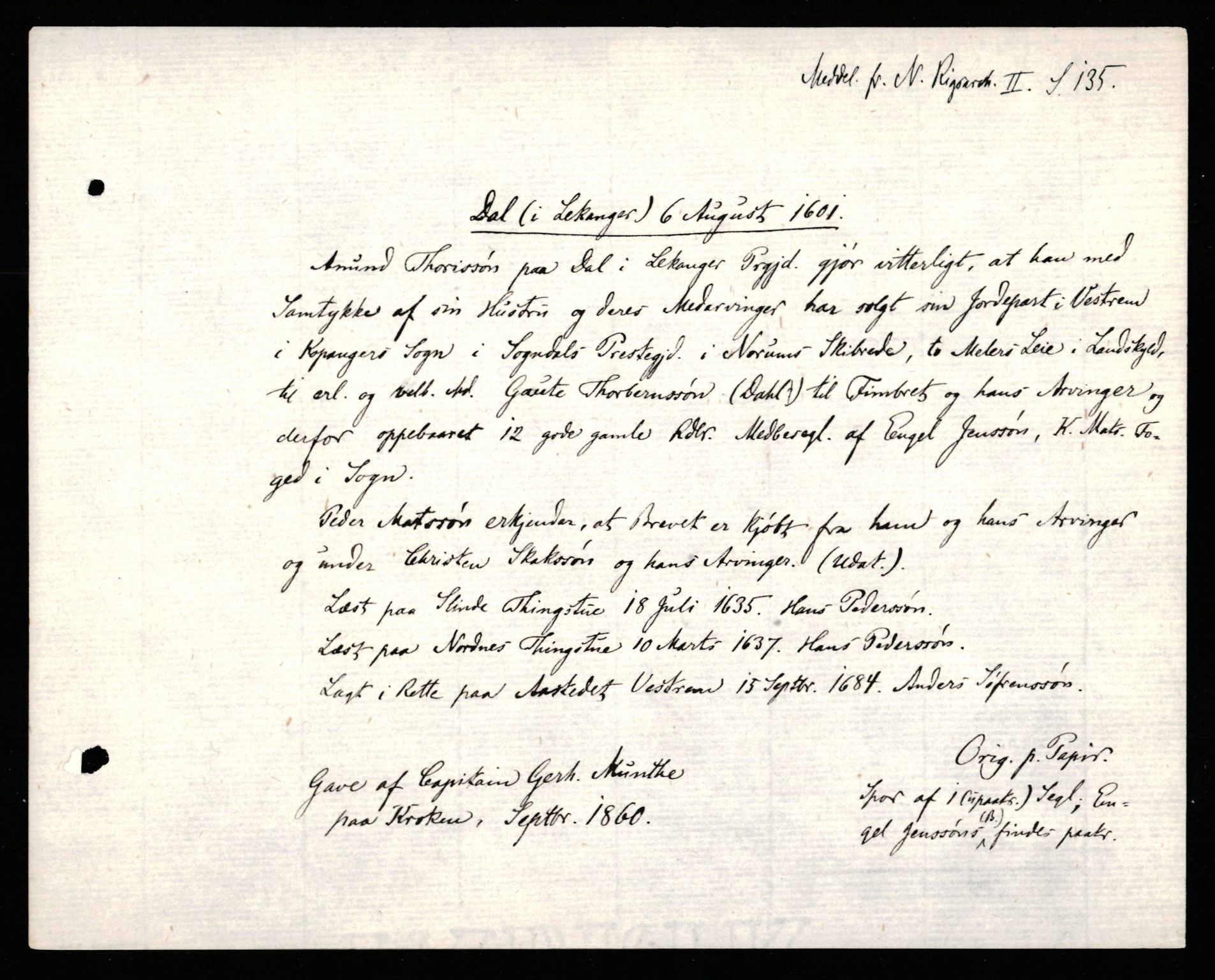 Riksarkivets diplomsamling, AV/RA-EA-5965/F35/F35b/L0005: Riksarkivets diplomer, seddelregister, 1601-1612, s. 53