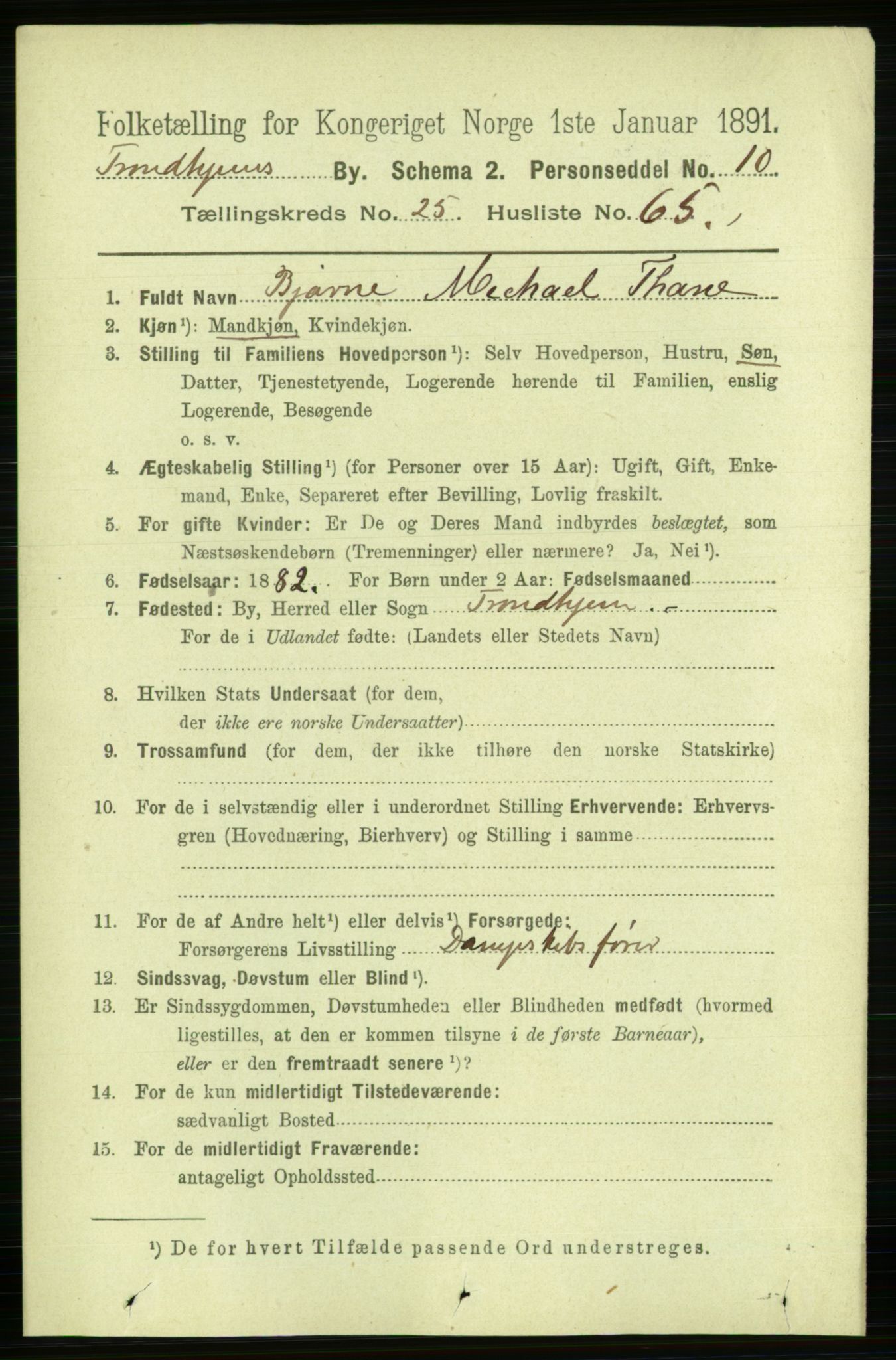 RA, Folketelling 1891 for 1601 Trondheim kjøpstad, 1891, s. 19452