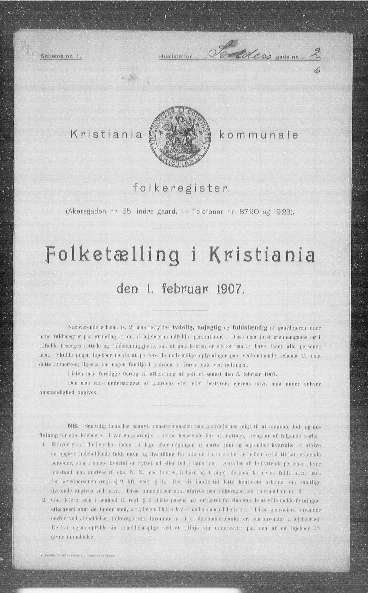 OBA, Kommunal folketelling 1.2.1907 for Kristiania kjøpstad, 1907, s. 54021