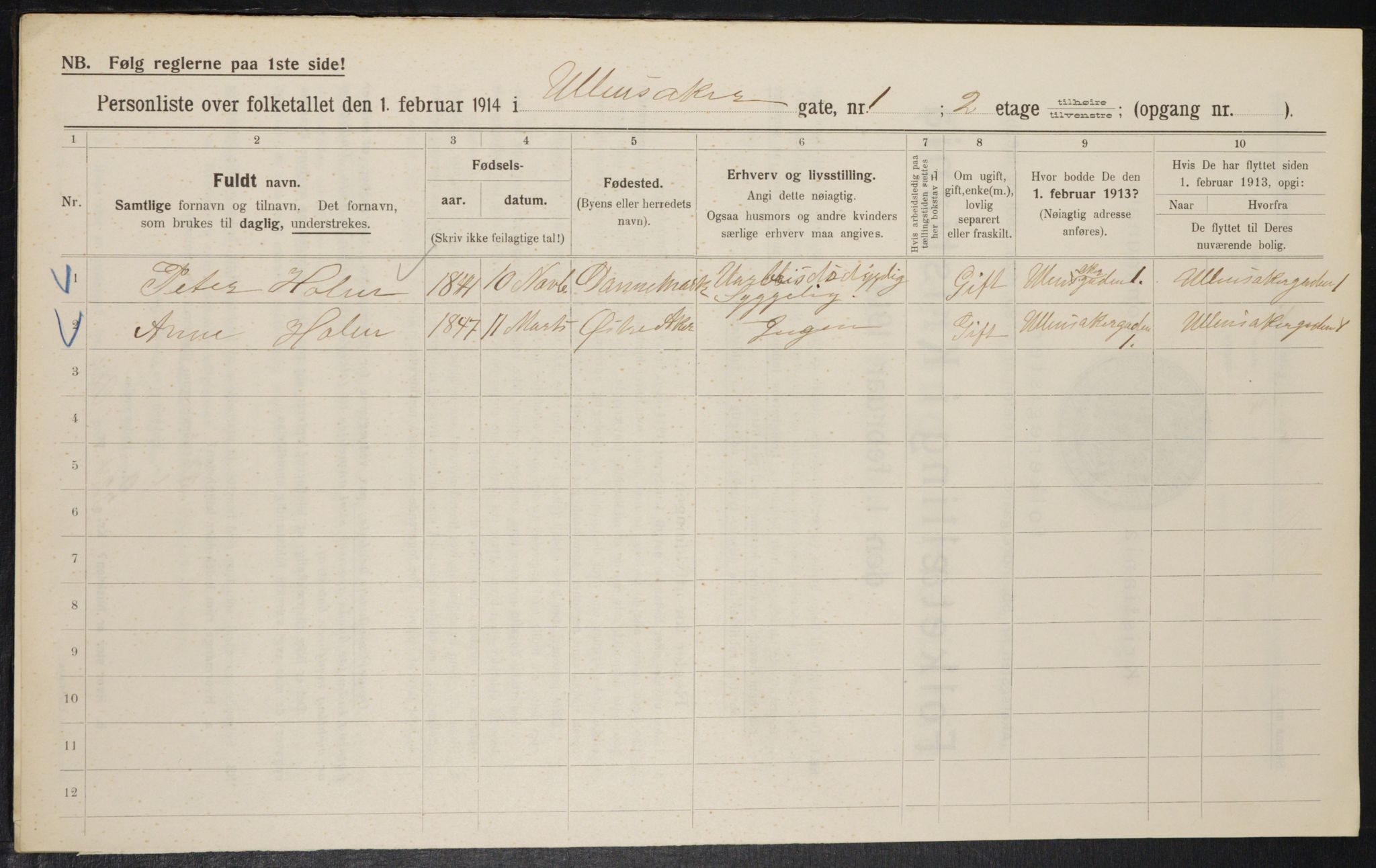 OBA, Kommunal folketelling 1.2.1914 for Kristiania, 1914, s. 119767