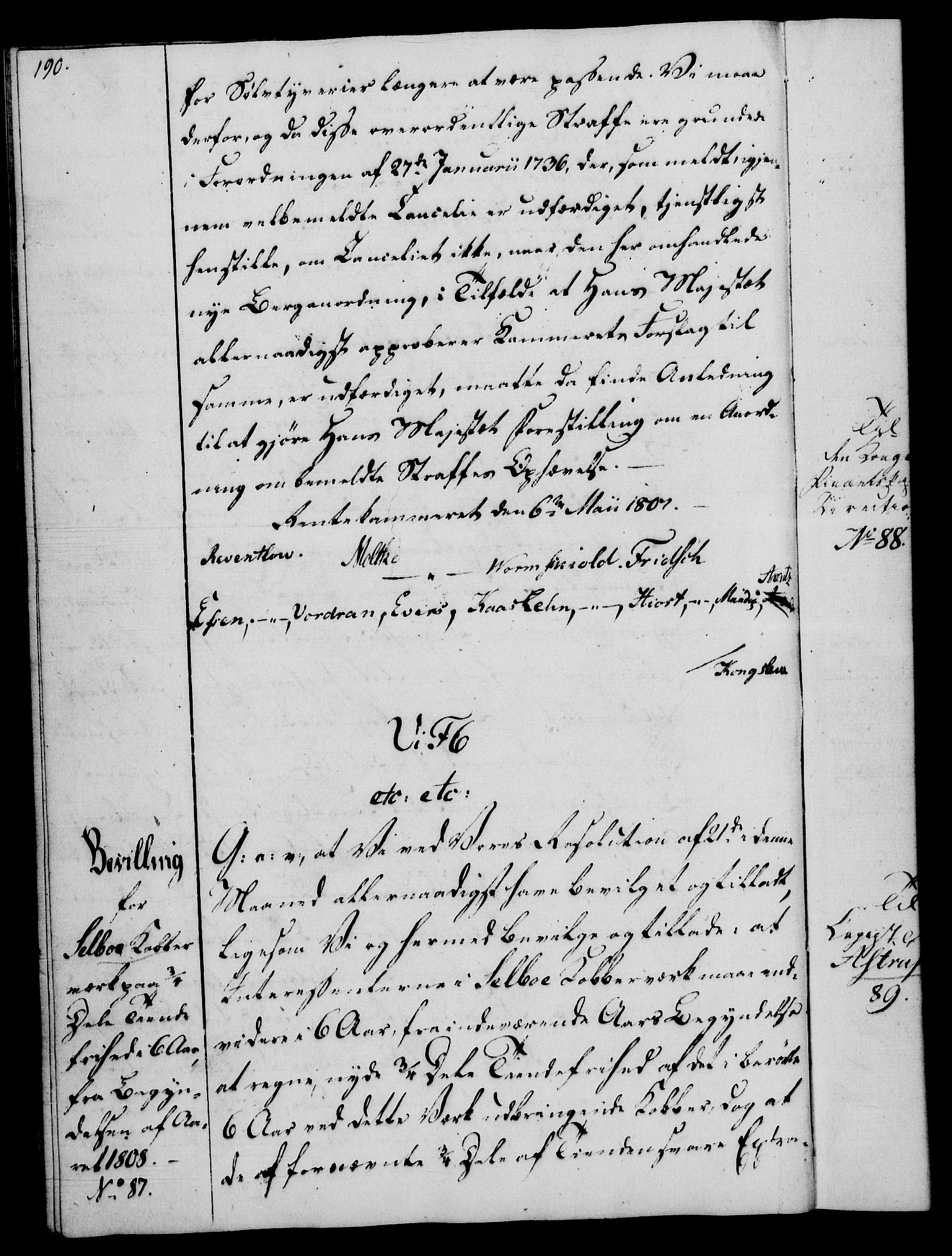 Rentekammeret, Renteskriverkontorene, AV/RA-EA-3115/M/Mg/Mga/L0001: Ekspedisjonsprotokoll med register (merket RK 54.18), 1791-1814, s. 190