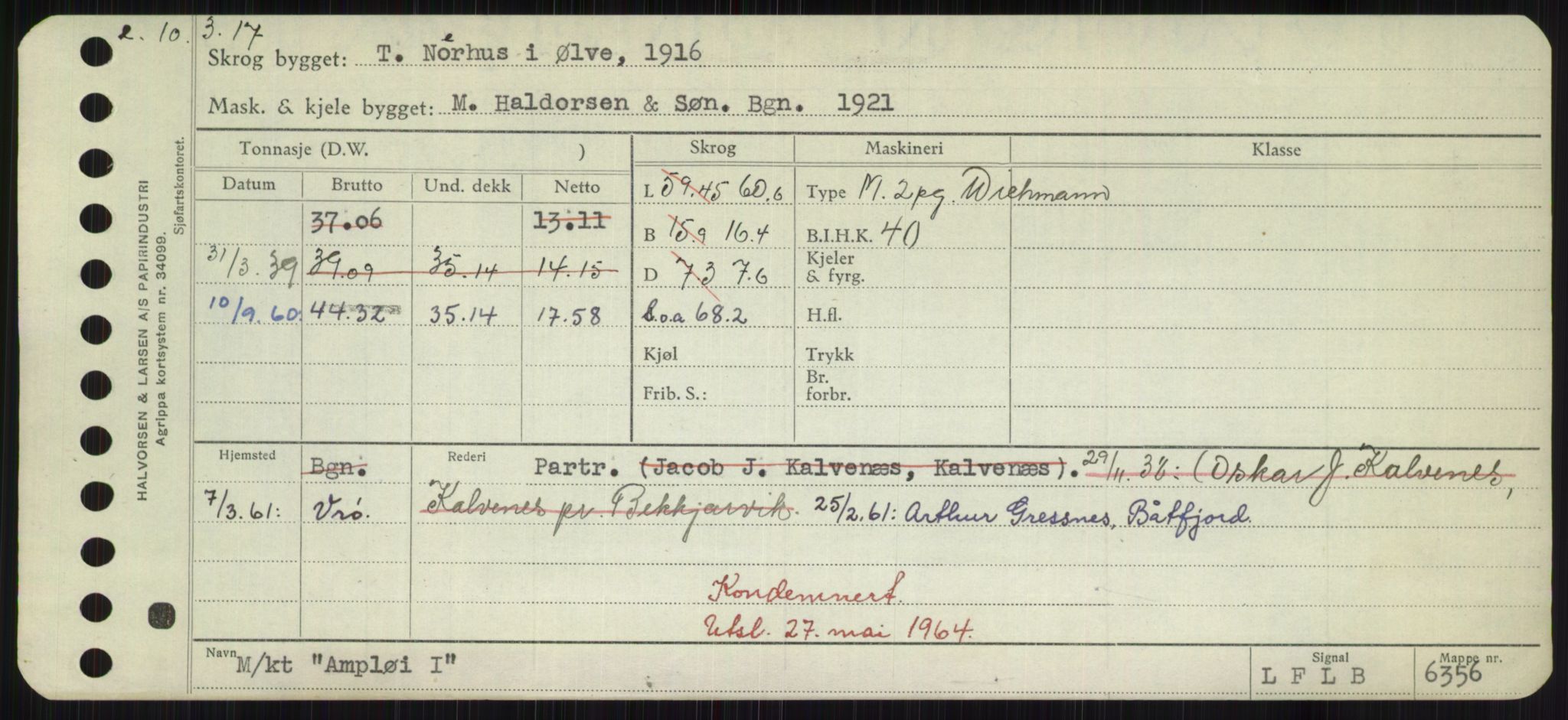 Sjøfartsdirektoratet med forløpere, Skipsmålingen, RA/S-1627/H/Hd/L0001: Fartøy, A-Anv, s. 497