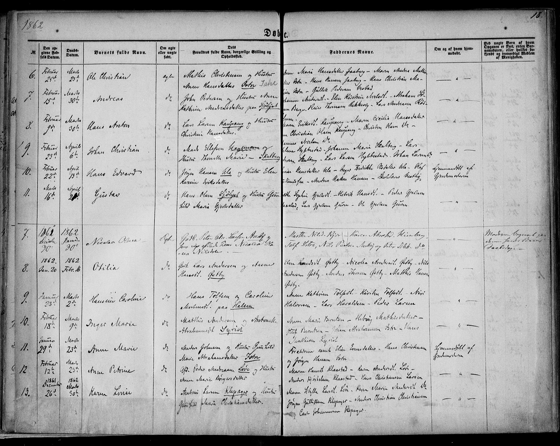 Tjølling kirkebøker, AV/SAKO-A-60/F/Fa/L0007: Ministerialbok nr. 7, 1860-1876, s. 18