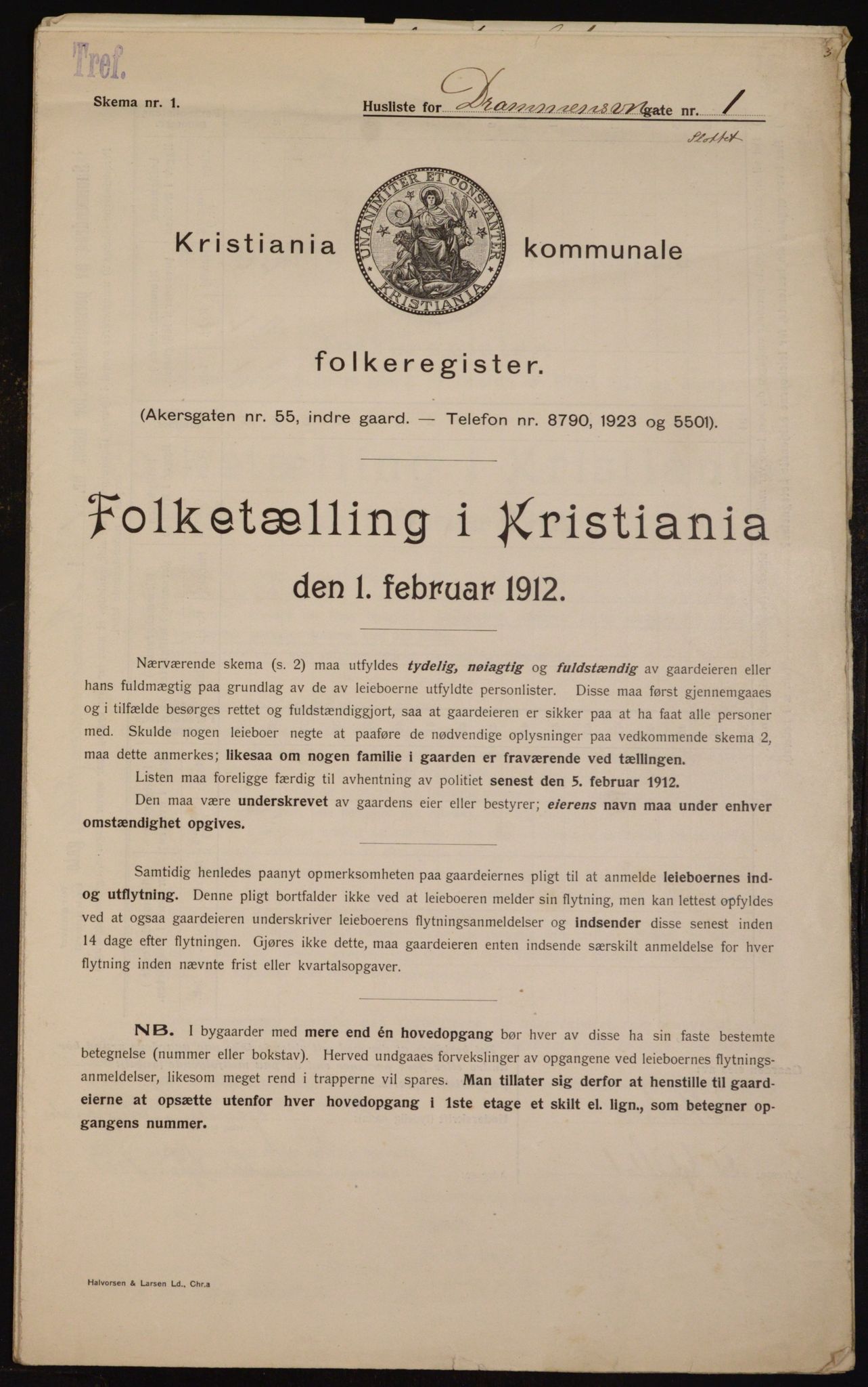 OBA, Kommunal folketelling 1.2.1912 for Kristiania, 1912, s. 16143