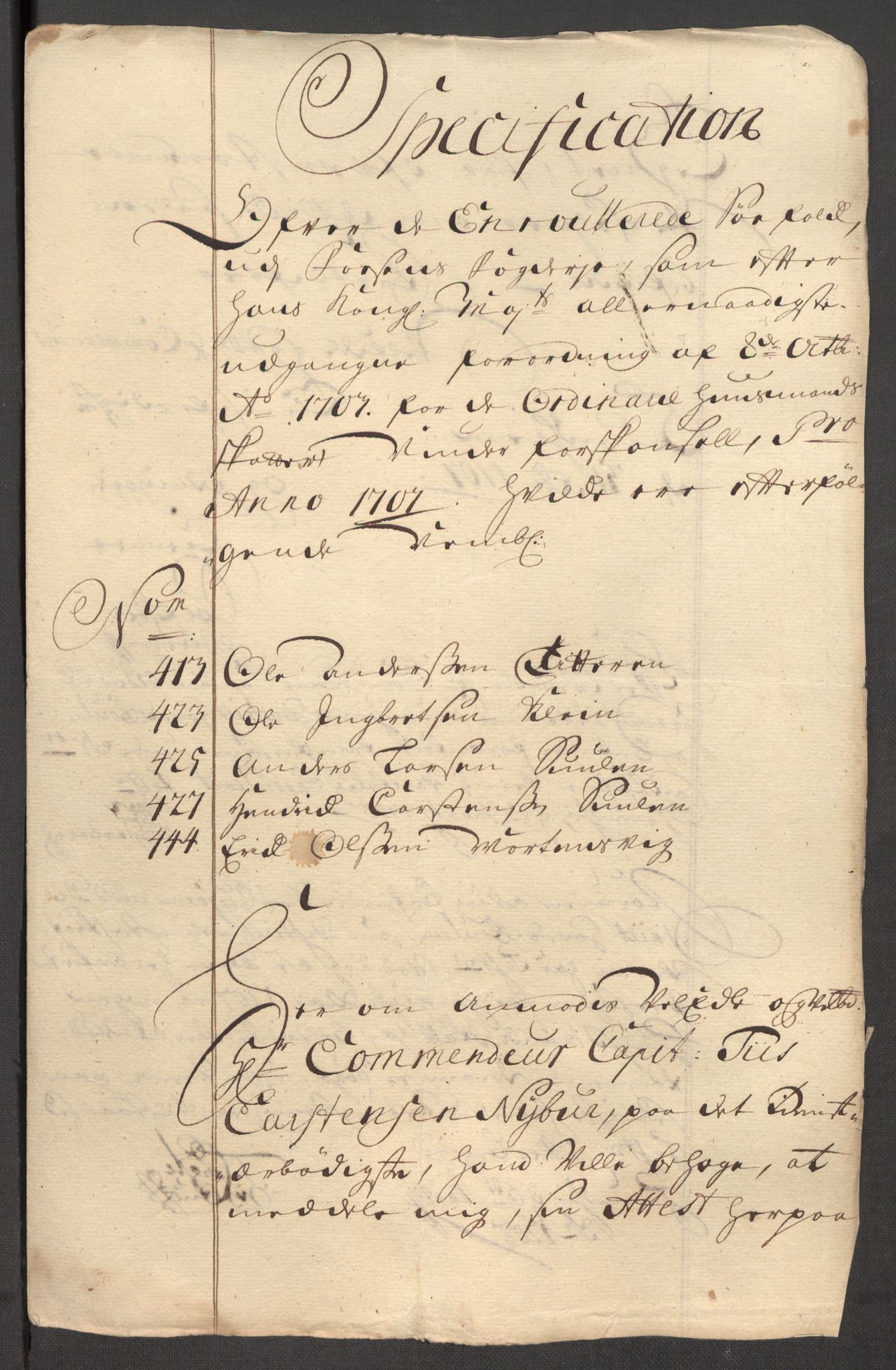 Rentekammeret inntil 1814, Reviderte regnskaper, Fogderegnskap, RA/EA-4092/R57/L3857: Fogderegnskap Fosen, 1706-1707, s. 417