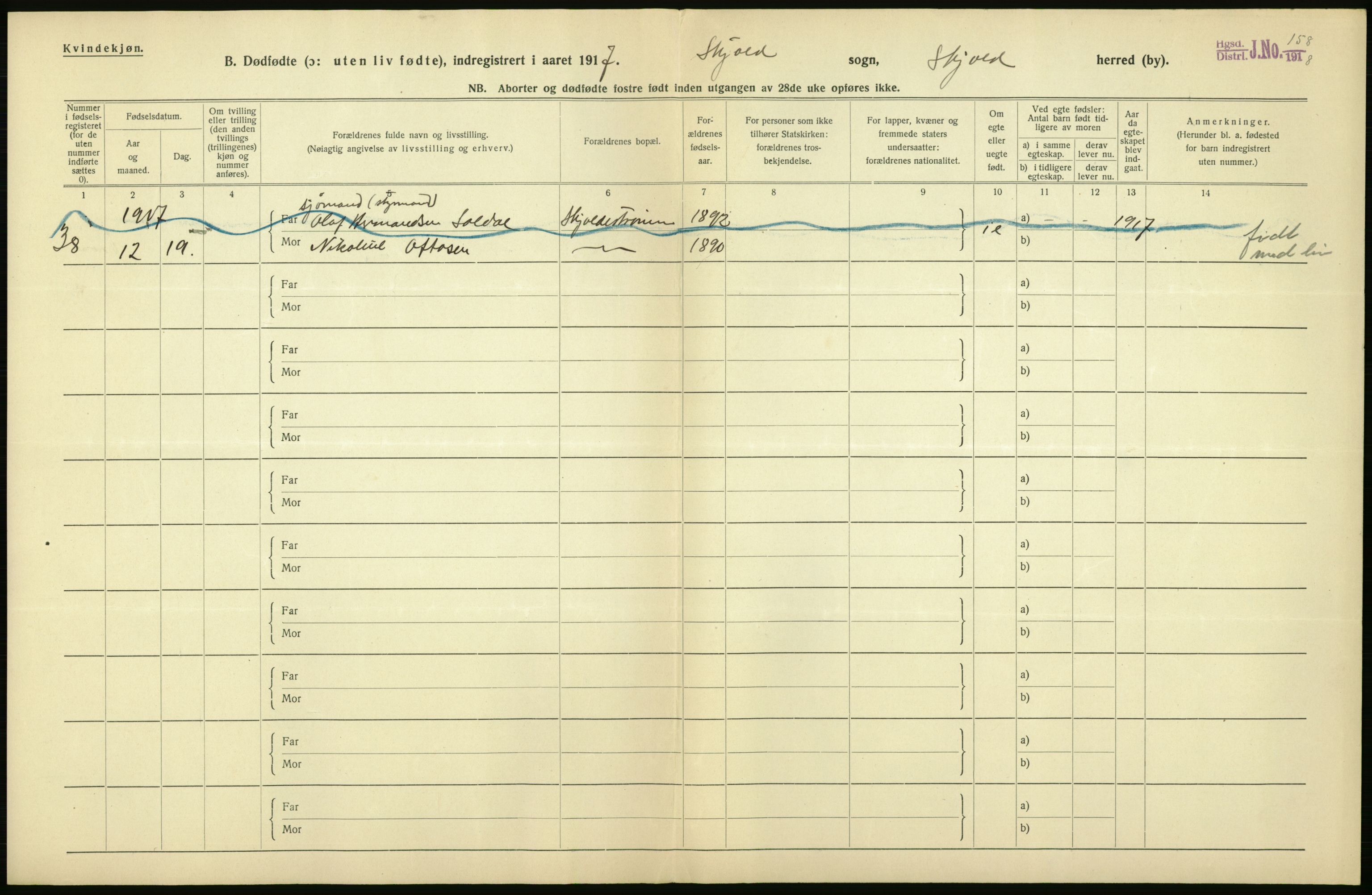 Statistisk sentralbyrå, Sosiodemografiske emner, Befolkning, RA/S-2228/D/Df/Dfb/Dfbg/L0033: Stavanger amt: Døde, dødfødte. Bygder og byer., 1917, s. 710