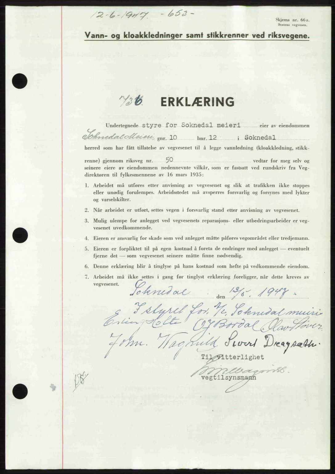 Gauldal sorenskriveri, SAT/A-0014/1/2/2C: Pantebok nr. A3, 1947-1947, Dagboknr: 736/1947