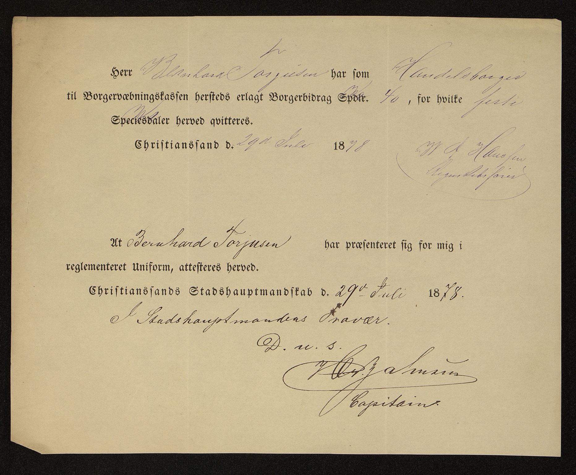 Kristiansand By - Magistraten, IKAV/1001KG122/G/Gc/L0009: Borgerbrev, 1877-1901