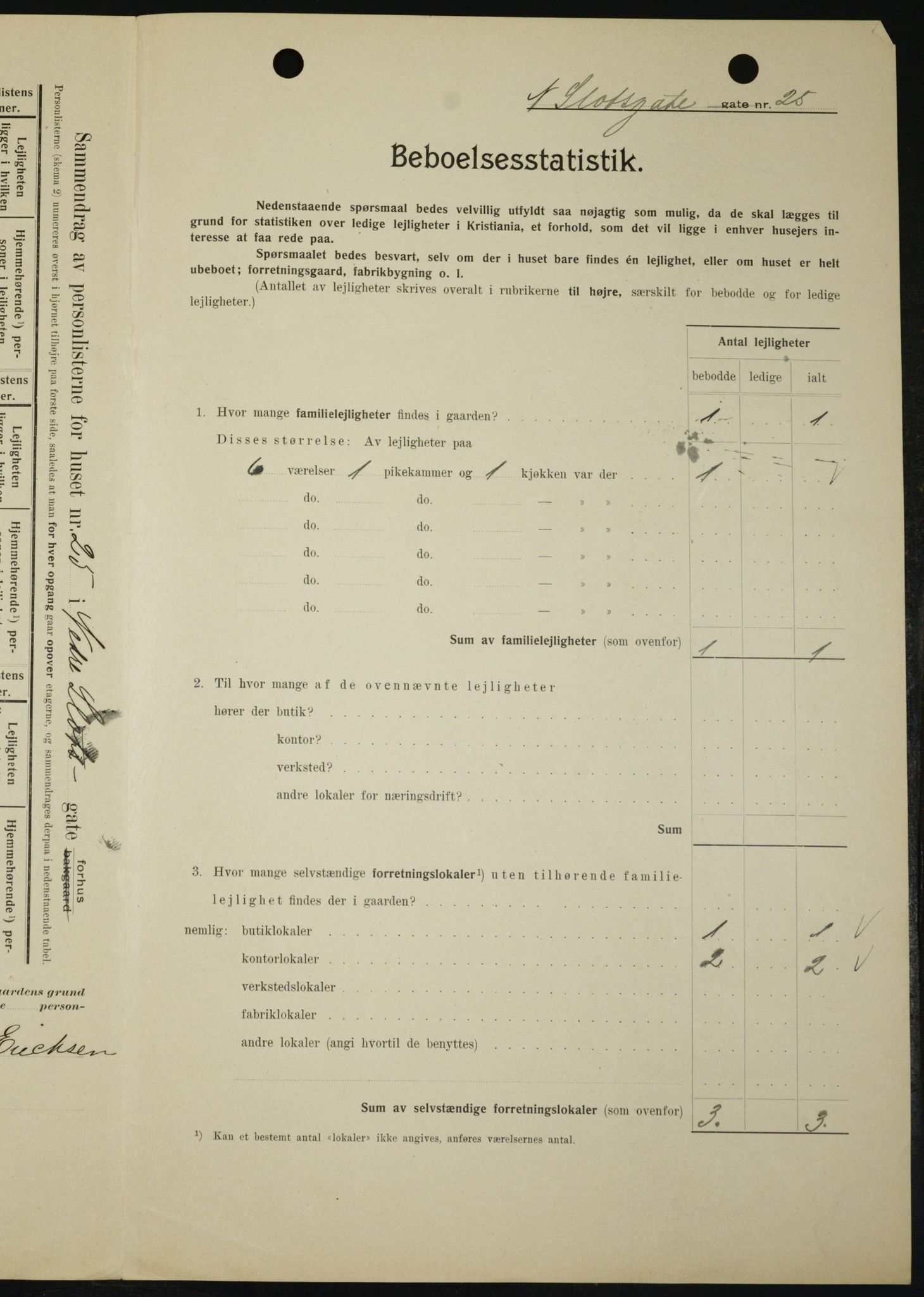 OBA, Kommunal folketelling 1.2.1909 for Kristiania kjøpstad, 1909, s. 63030