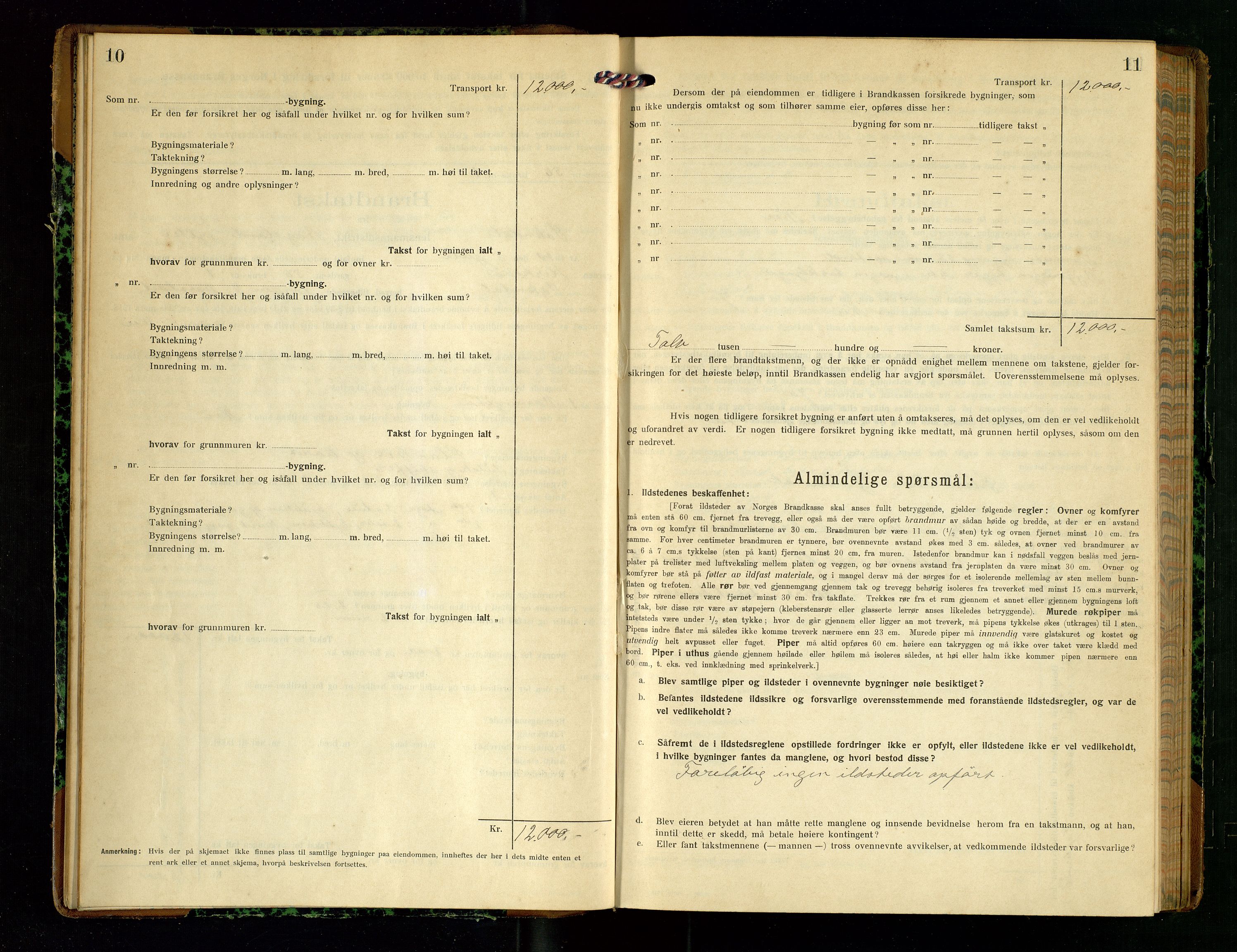 Sokndal lensmannskontor, AV/SAST-A-100417/Gob/L0005: "Brandtakst-Protokol", 1920-1924, s. 10-11