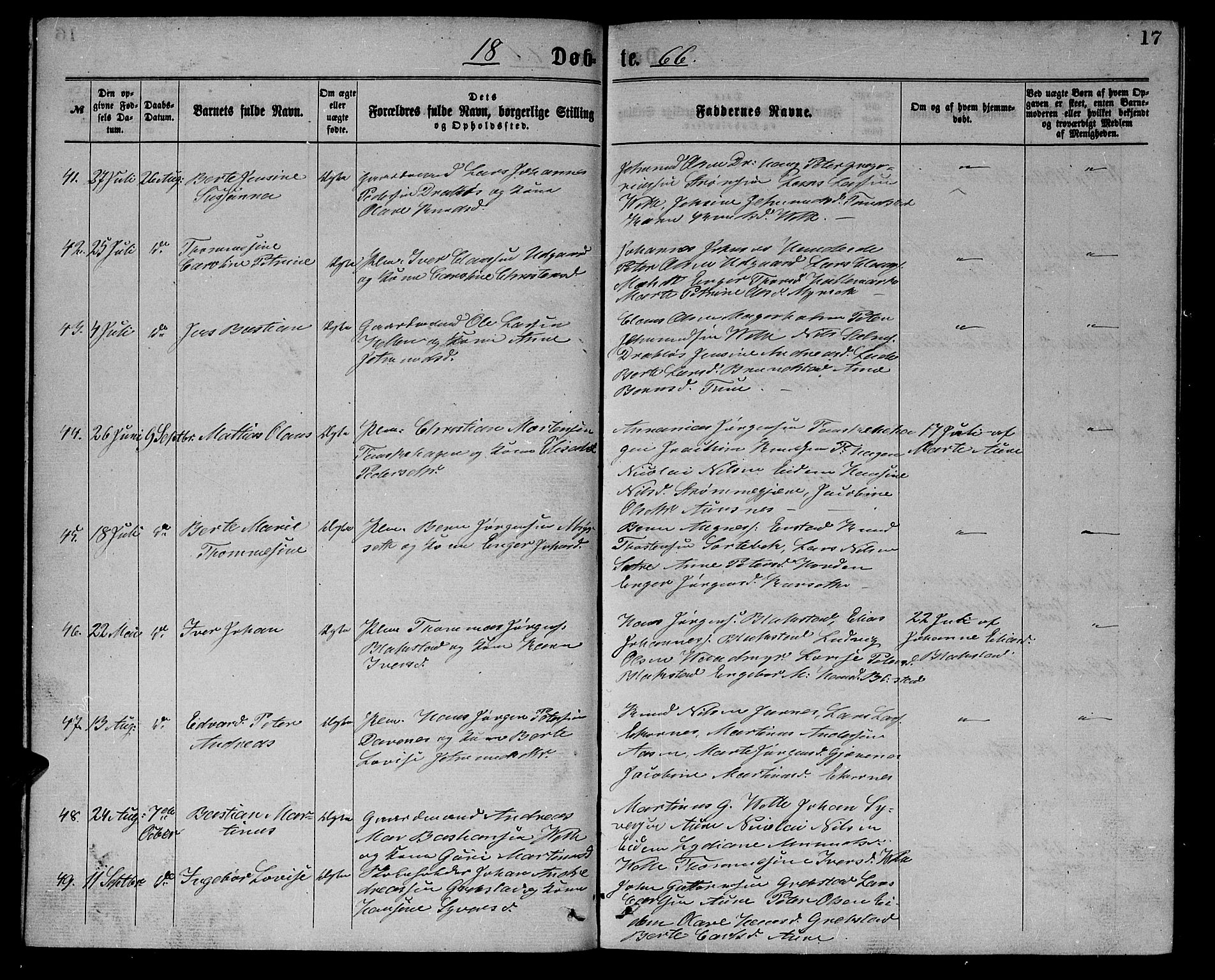 Ministerialprotokoller, klokkerbøker og fødselsregistre - Møre og Romsdal, AV/SAT-A-1454/523/L0338: Klokkerbok nr. 523C01, 1865-1877, s. 17