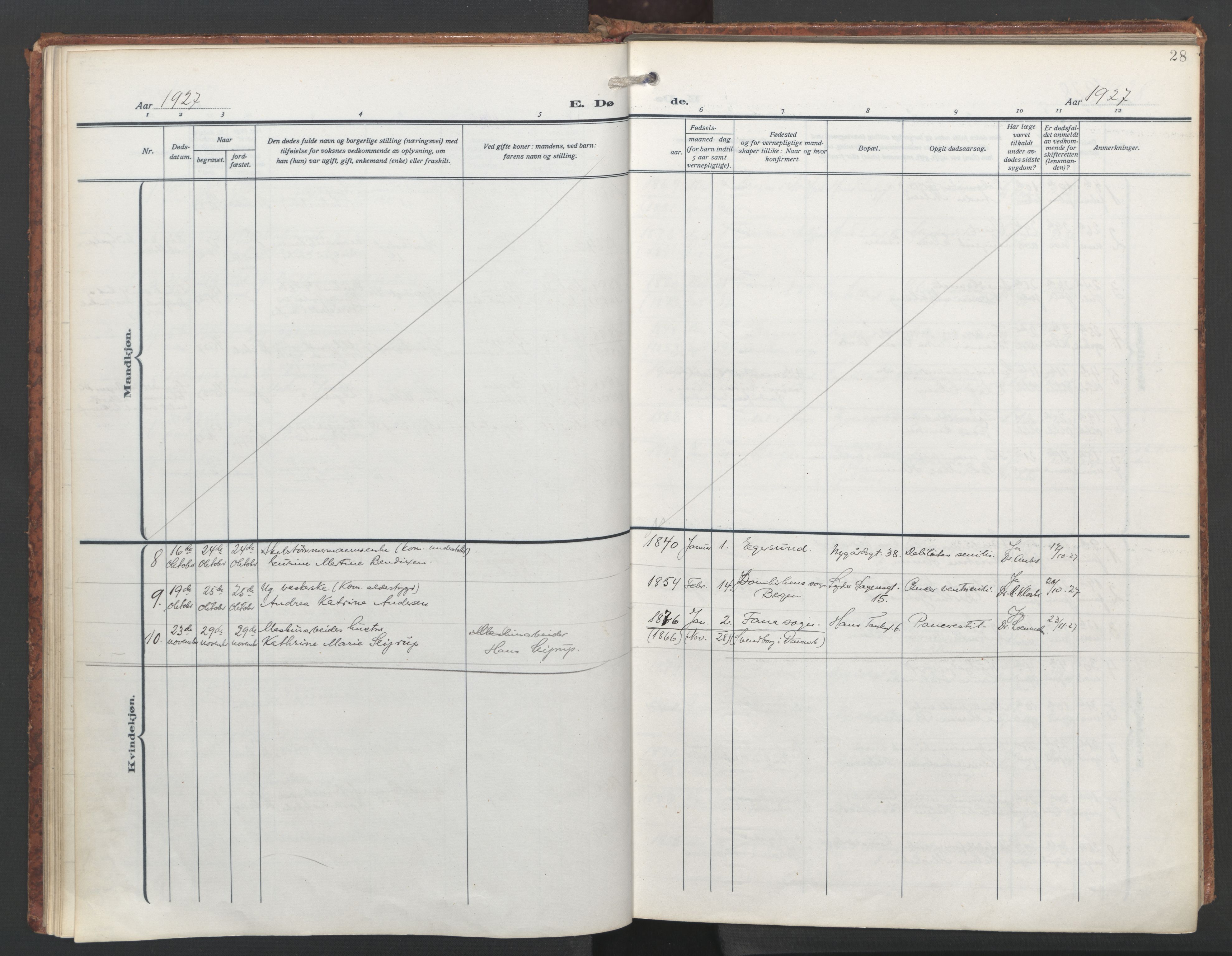 St. Jacob sokneprestembete, AV/SAB-A-78001/H/Haa/L0009: Ministerialbok nr. D 1, 1917-1972, s. 28