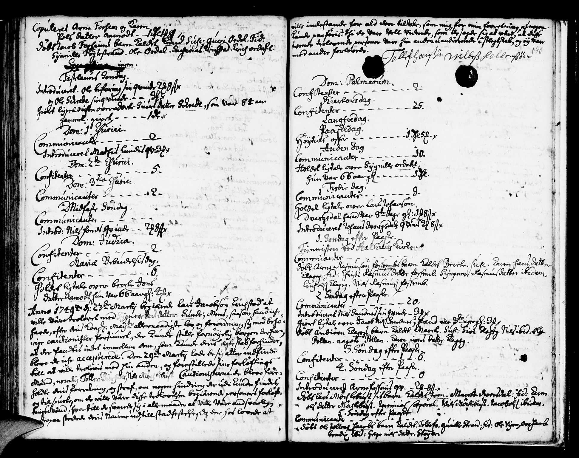Jølster sokneprestembete, AV/SAB-A-80701/H/Haa/Haaa/L0002: Ministerialbok nr. A 2, 1731-1749, s. 189-190