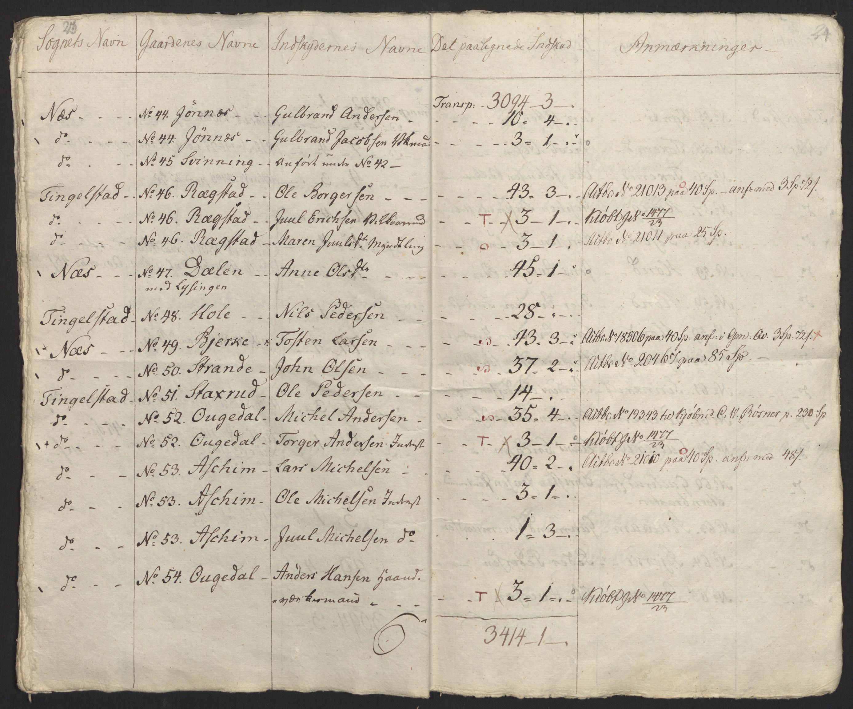 Sølvskatten 1816, NOBA/SOLVSKATTEN/A/L0014: Bind 15: Hadeland og Land fogderi, 1816, s. 14