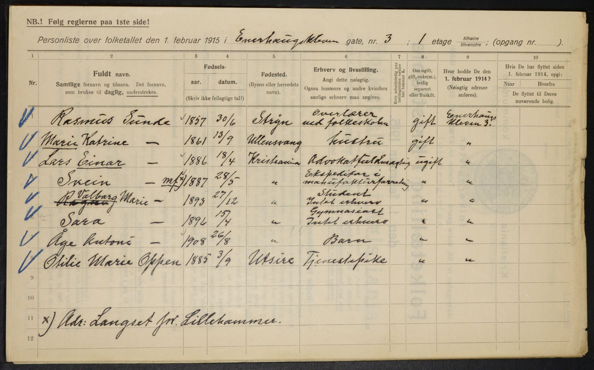 OBA, Kommunal folketelling 1.2.1915 for Kristiania, 1915, s. 21281