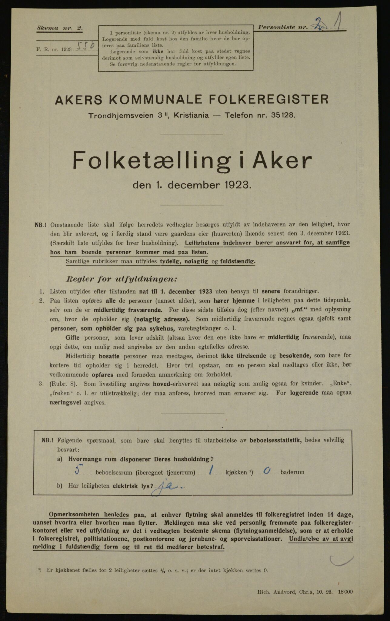 , Kommunal folketelling 1.12.1923 for Aker, 1923, s. 39984