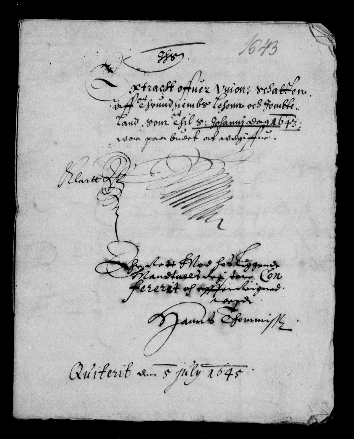 Rentekammeret inntil 1814, Reviderte regnskaper, Lensregnskaper, AV/RA-EA-5023/R/Rb/Rbw/L0078: Trondheim len, 1643-1644