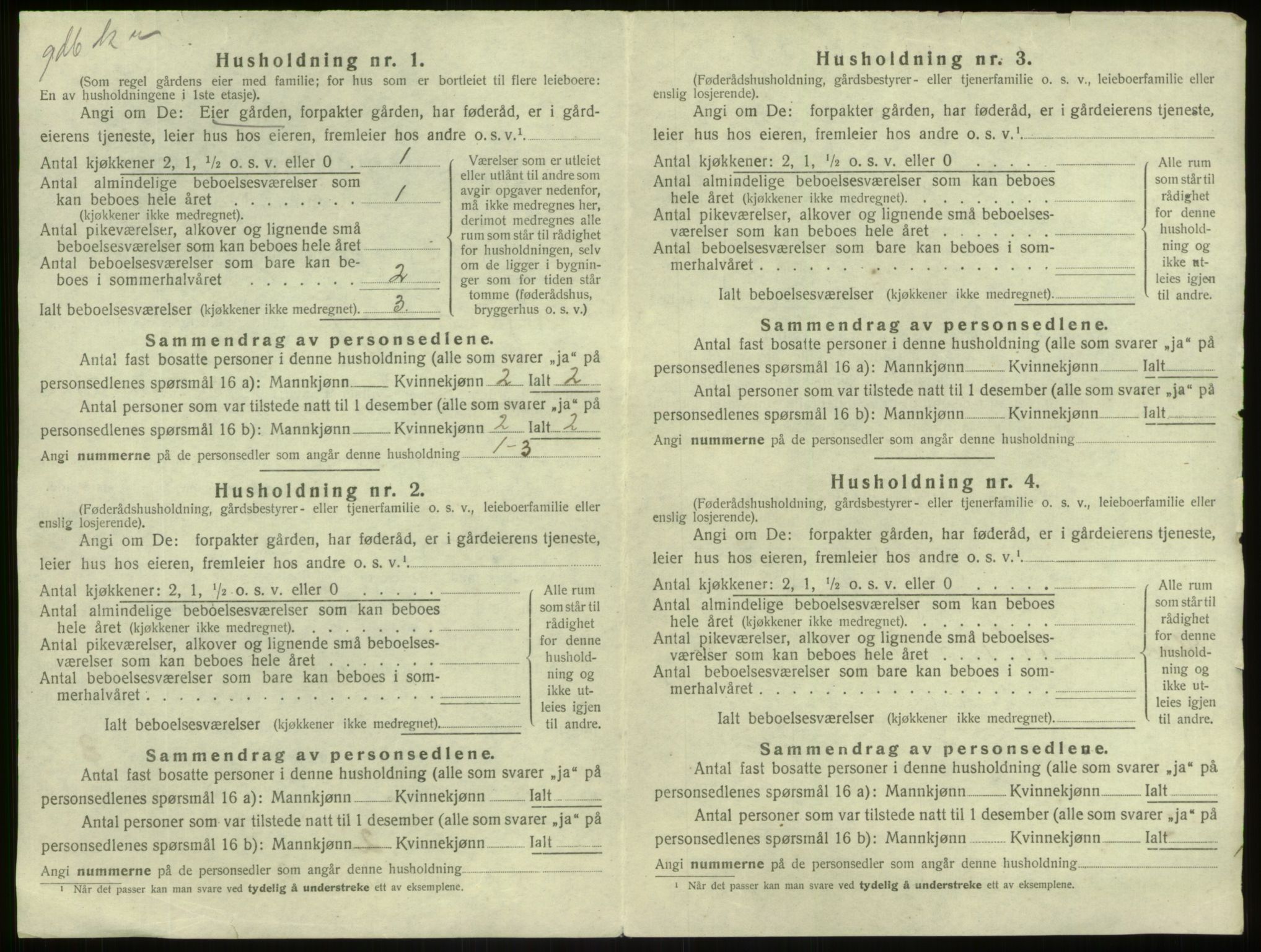 SAB, Folketelling 1920 for 1423 Borgund herred, 1920, s. 19