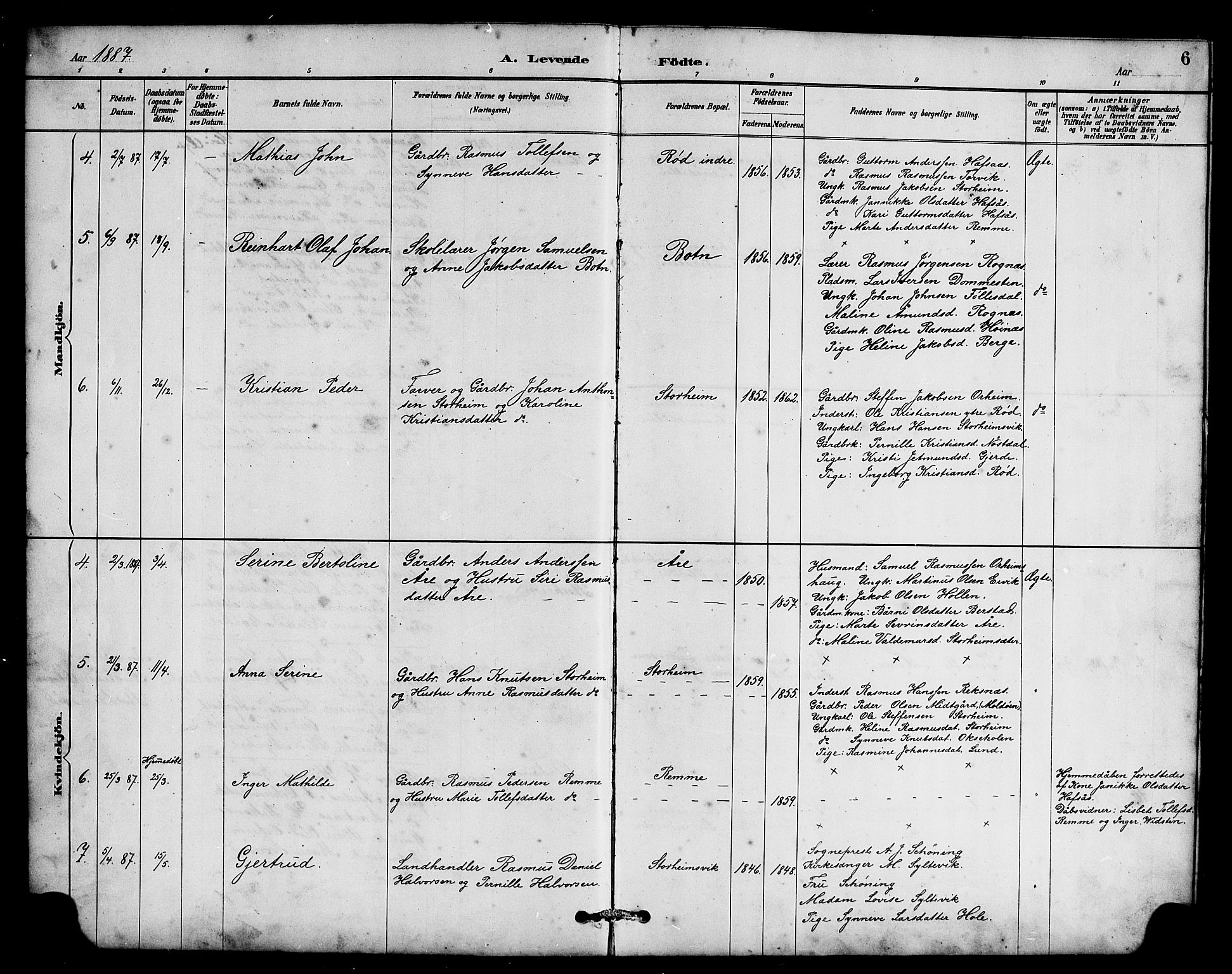 Eid sokneprestembete, AV/SAB-A-82301/H/Hab/Habc/L0002: Klokkerbok nr. C 2, 1887-1906, s. 6