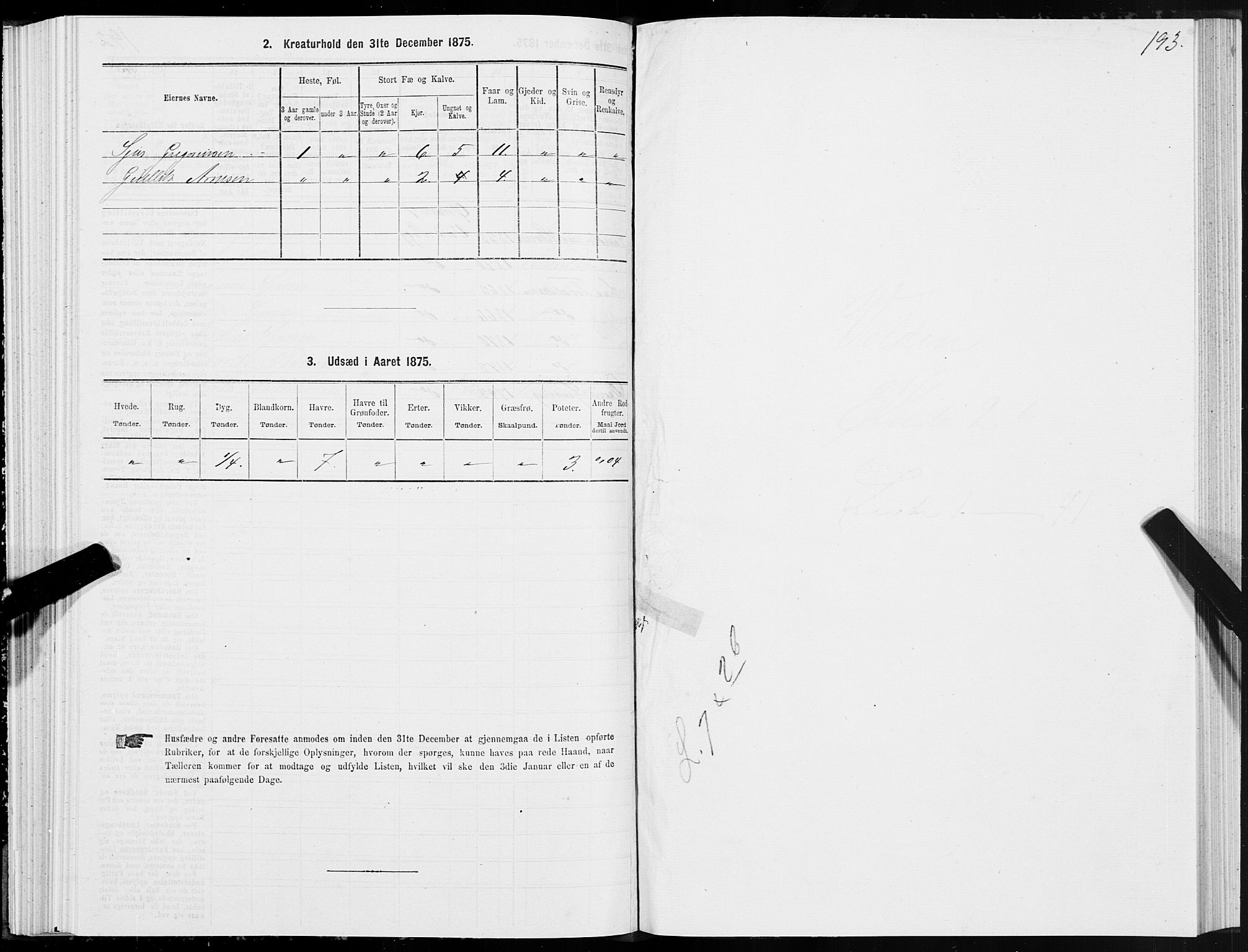 SAT, Folketelling 1875 for 1519P Volda prestegjeld, 1875, s. 2193