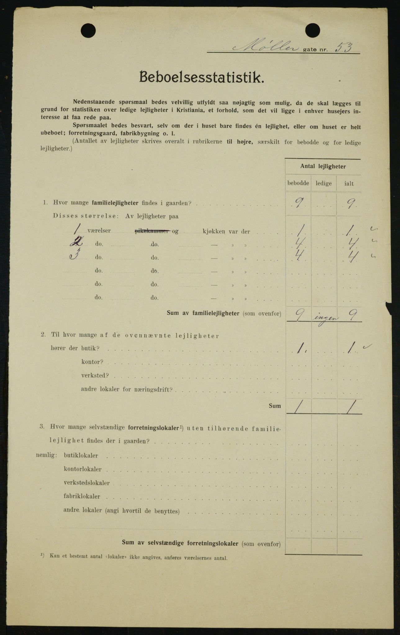 OBA, Kommunal folketelling 1.2.1909 for Kristiania kjøpstad, 1909, s. 62557