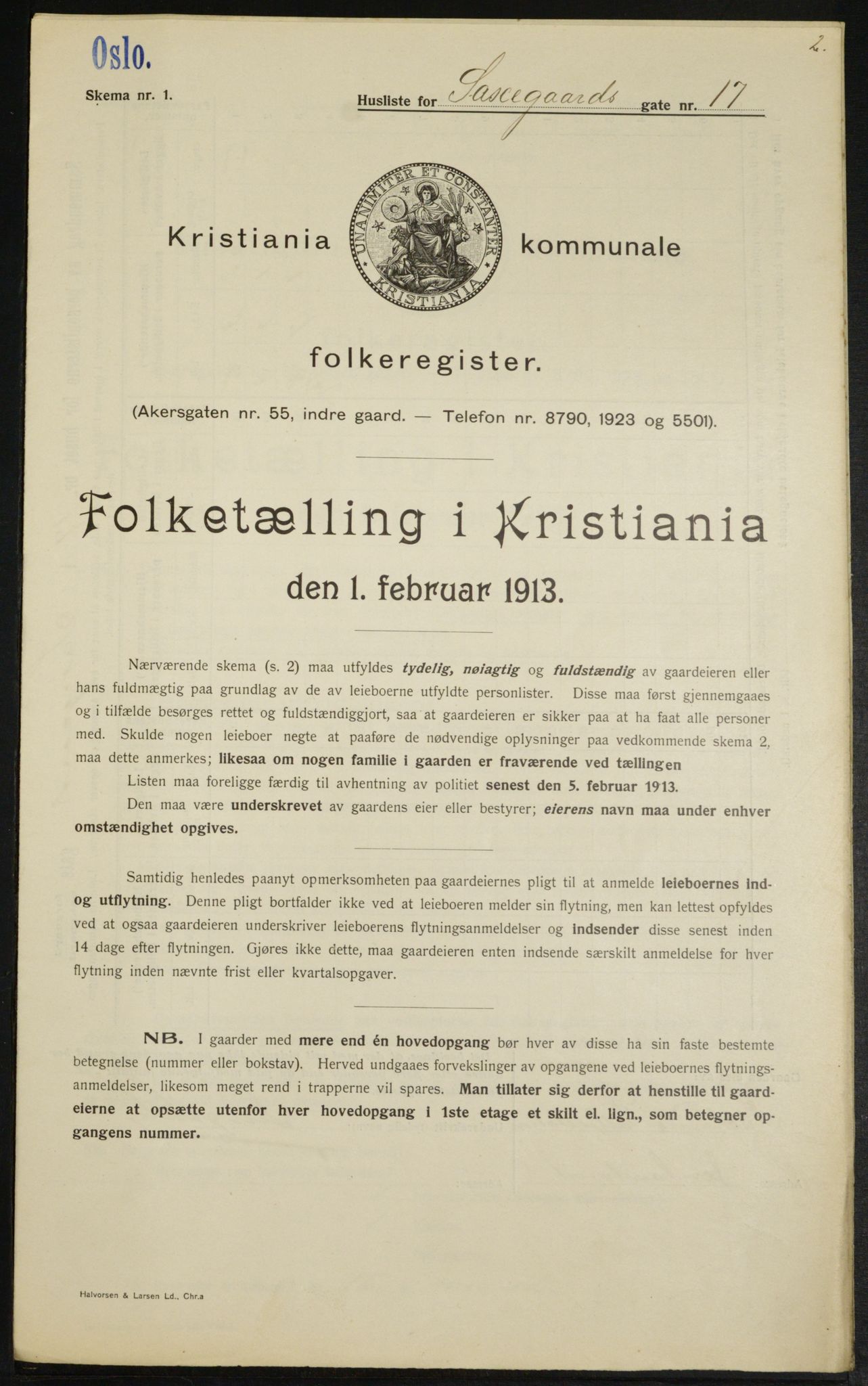 OBA, Kommunal folketelling 1.2.1913 for Kristiania, 1913, s. 89357