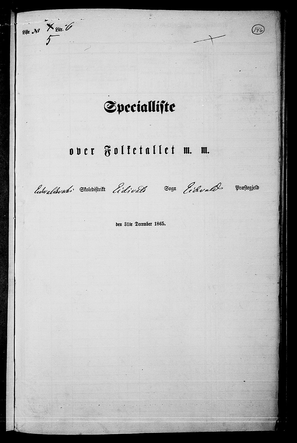 RA, Folketelling 1865 for 0237P Eidsvoll prestegjeld, 1865, s. 129