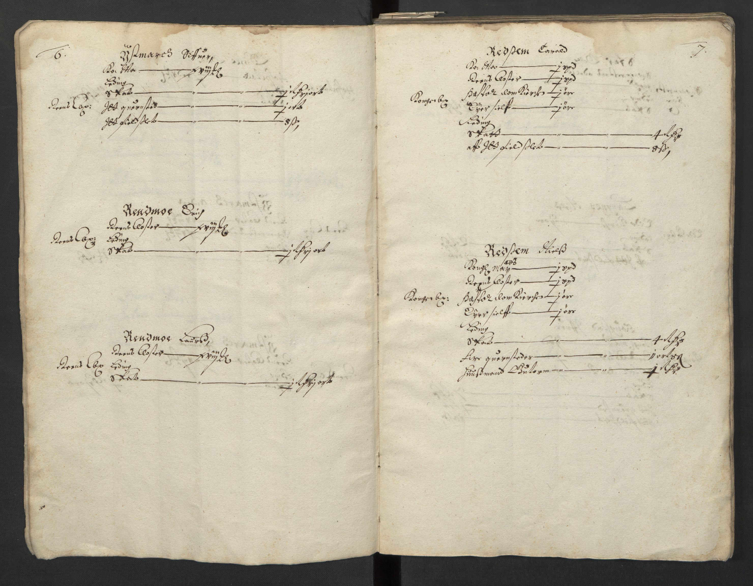 Rentekammeret inntil 1814, Realistisk ordnet avdeling, RA/EA-4070/L/L0029/0001: Trondheim lagdømme: / Alminnelig jordebok og skattemanntall - Inderøy, 1661, s. 6-7