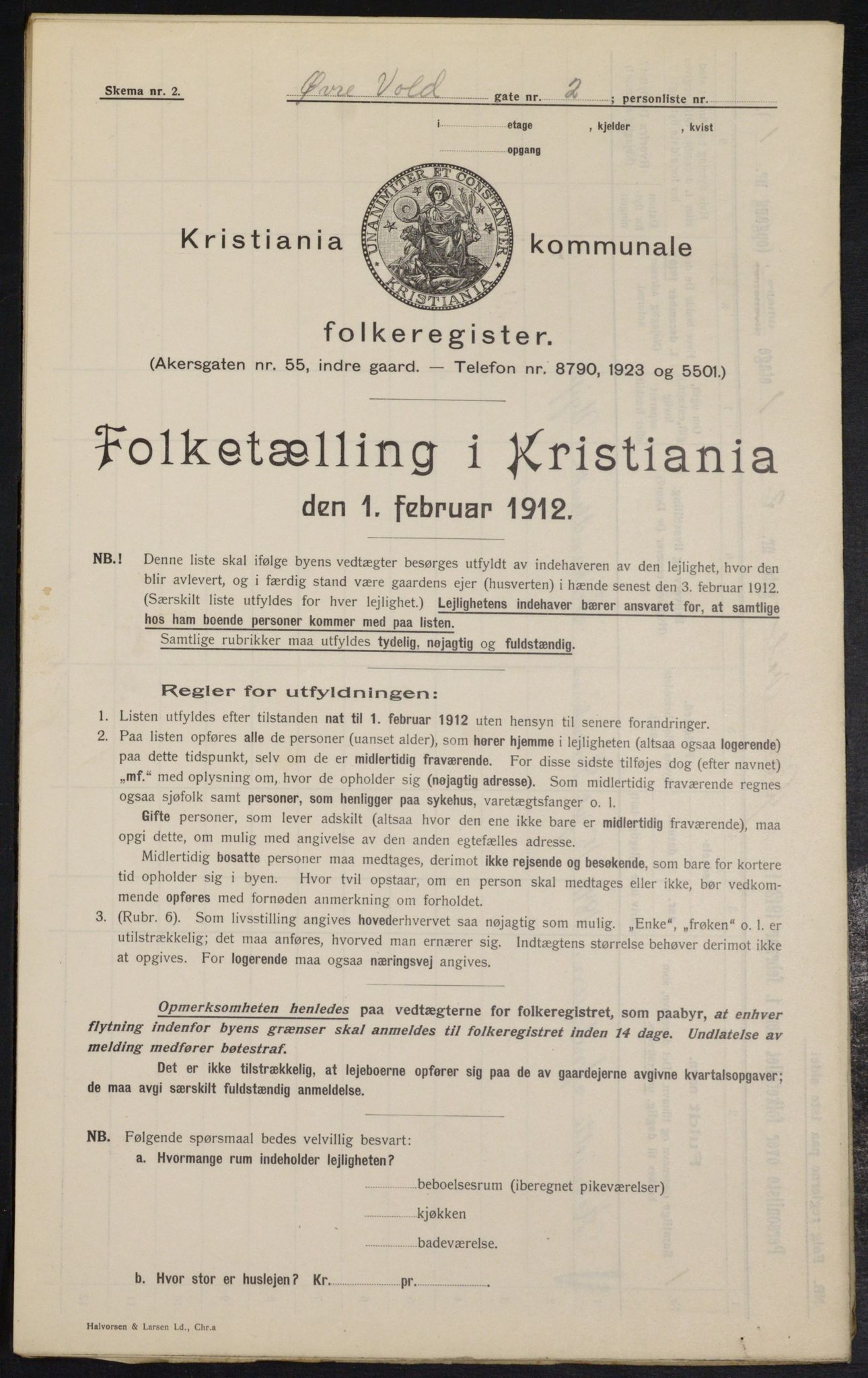 OBA, Kommunal folketelling 1.2.1912 for Kristiania, 1912, s. 130087