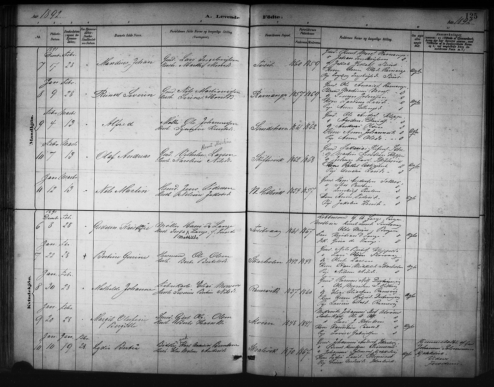 Askøy Sokneprestembete, AV/SAB-A-74101/H/Ha/Hab/Haba/L0008: Klokkerbok nr. A 8, 1882-1893, s. 125