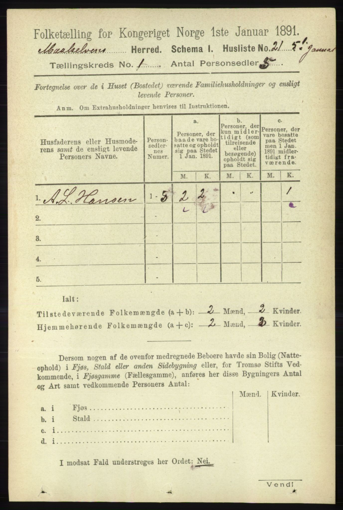 RA, Folketelling 1891 for 1924 Målselv herred, 1891, s. 51