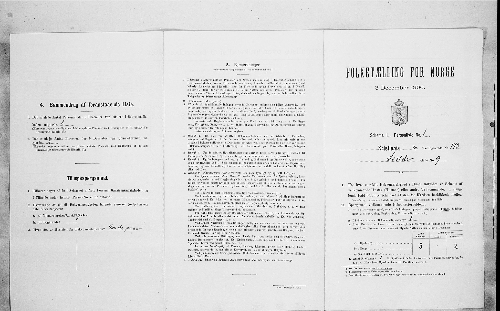 SAO, Folketelling 1900 for 0301 Kristiania kjøpstad, 1900, s. 95034