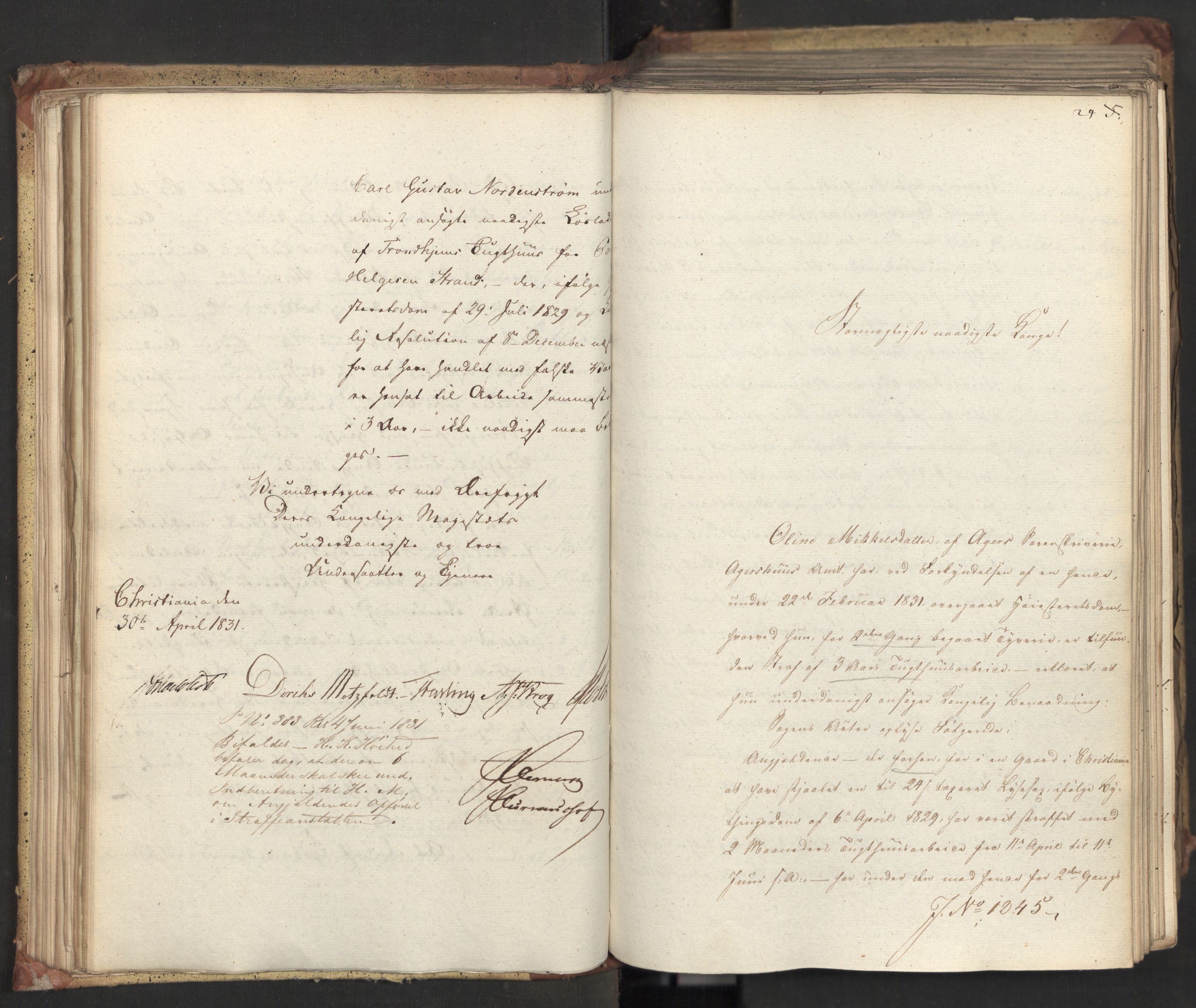 Statsrådsavdelingen i Stockholm, AV/RA-S-1003/D/Da/L0071: Regjeringsinnstillinger nr. 1222-1364, 1831, s. 71