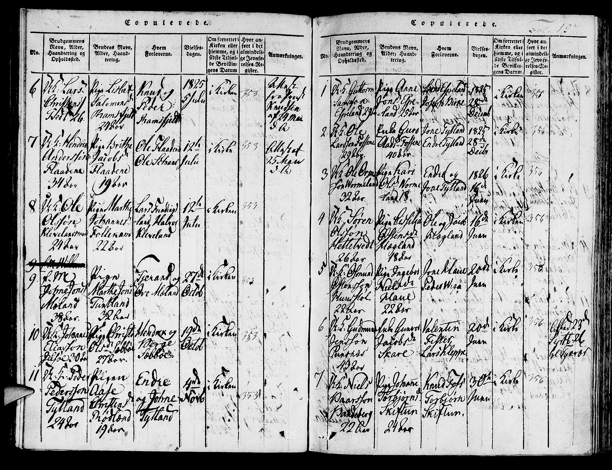 Hjelmeland sokneprestkontor, SAST/A-101843/01/IV/L0003: Ministerialbok nr. A 3, 1816-1834, s. 197